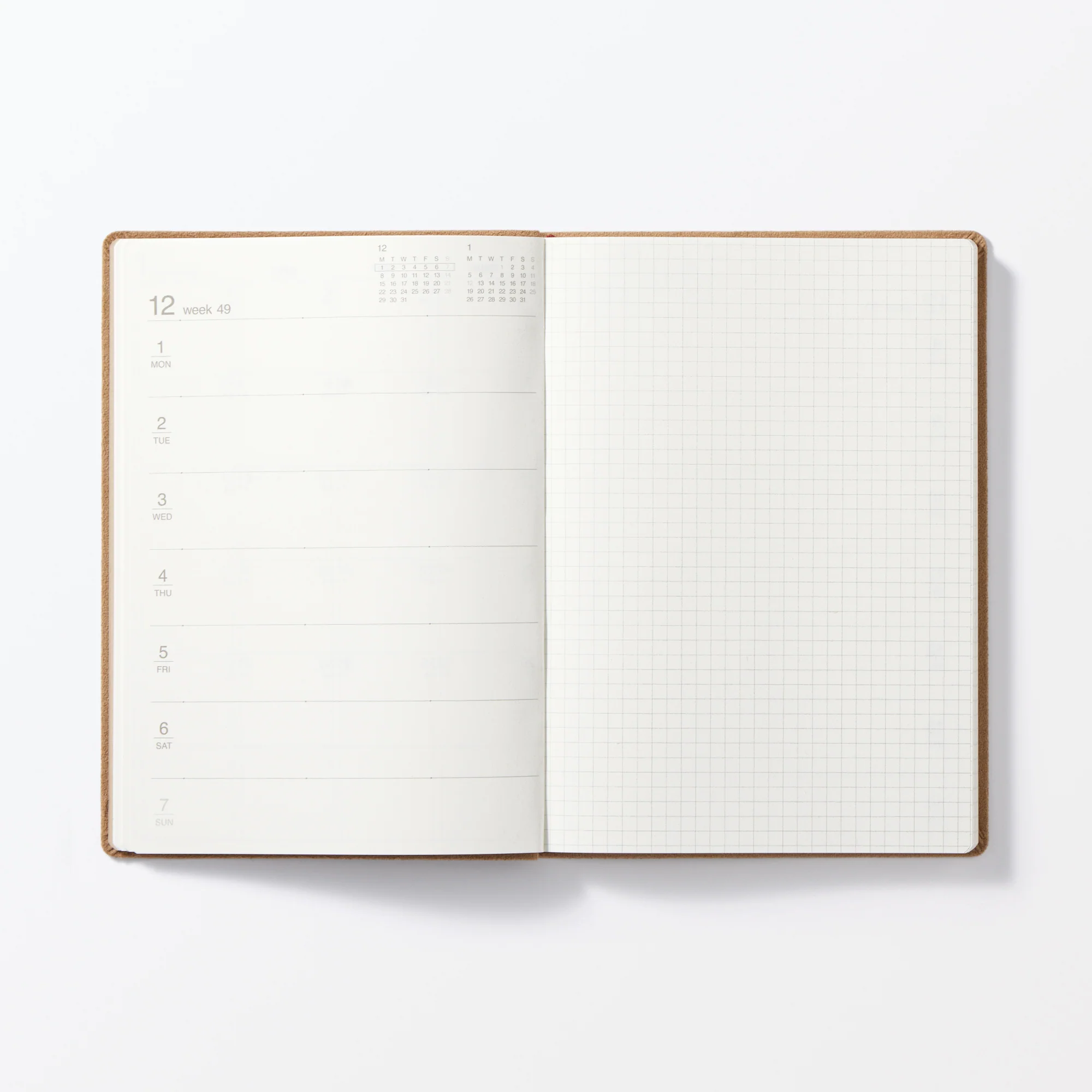 A5 Faux Suede Monthly/Weekly Planner From Dec. 2025 - Image 6