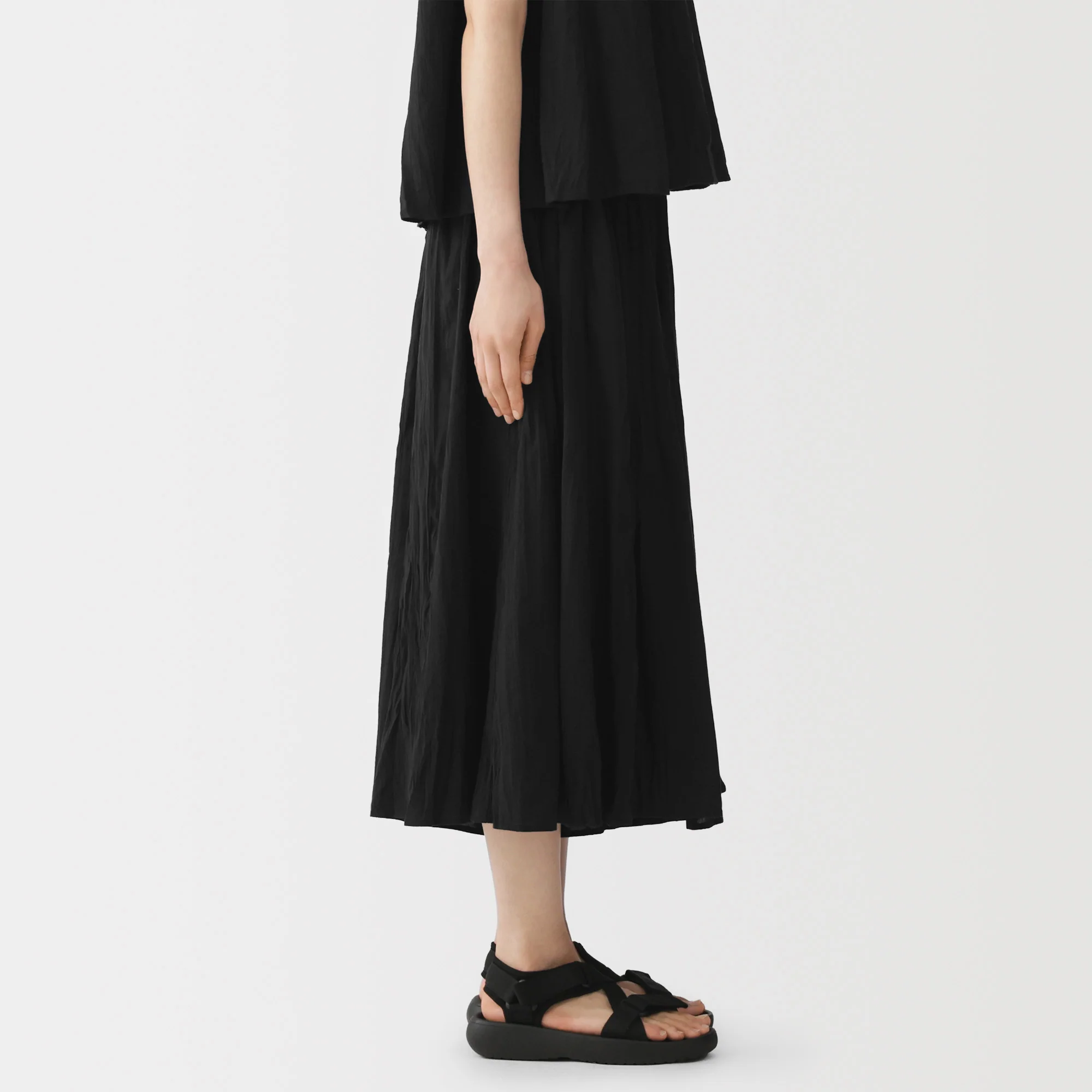 Cotton Crepe Skirt Pants - Image 18