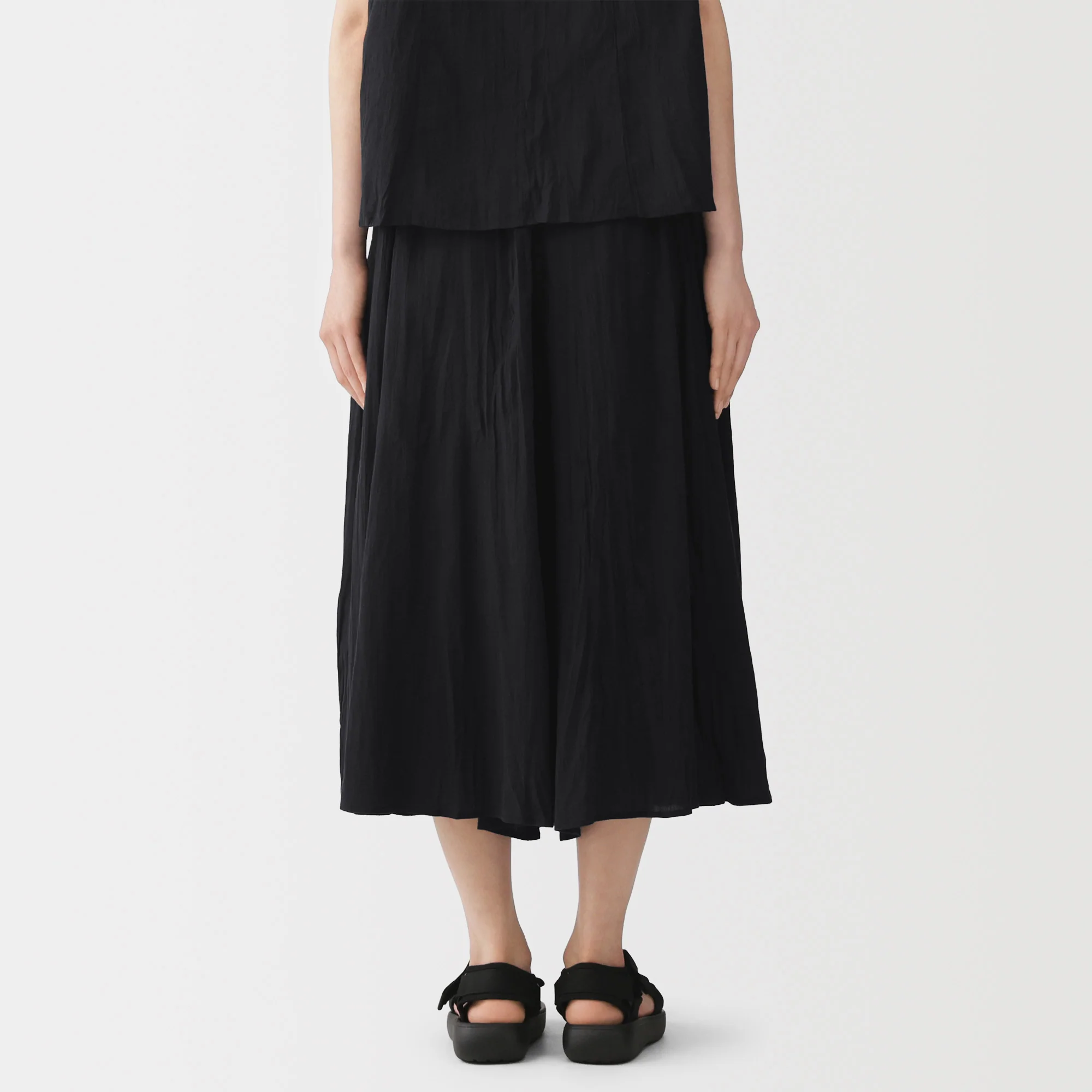 Cotton Crepe Skirt Pants - Image 19