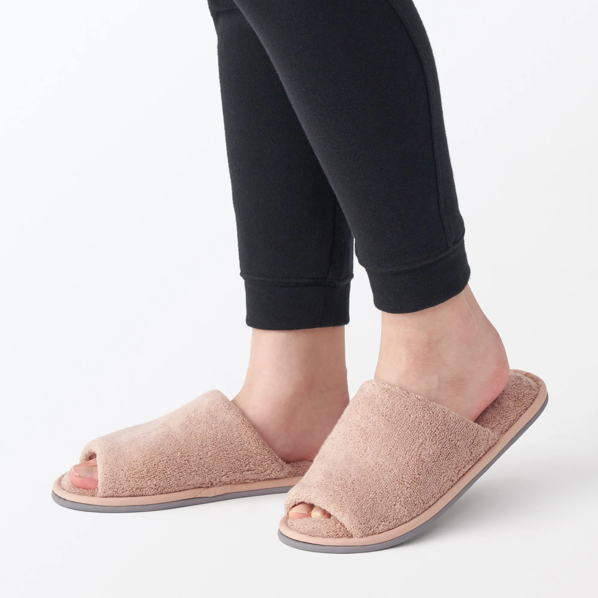Cotton Pile Open Toe Slippers - Image 2