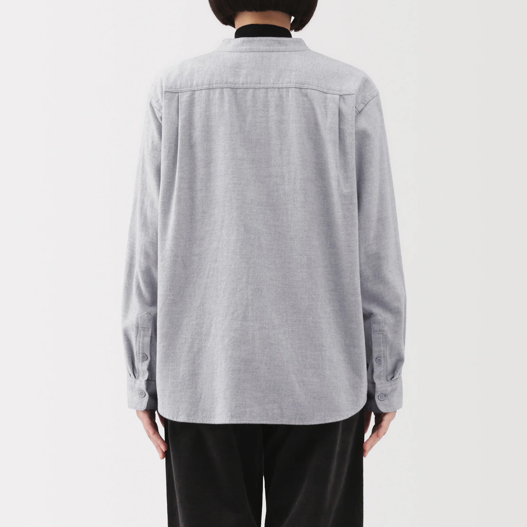 Flannel Stand Collar Blouse - Image 14