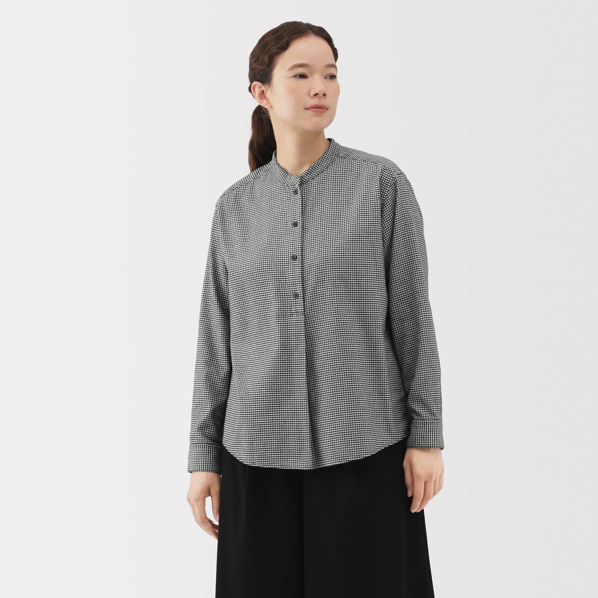 Flannel Stand Collar Blouse - Image 27