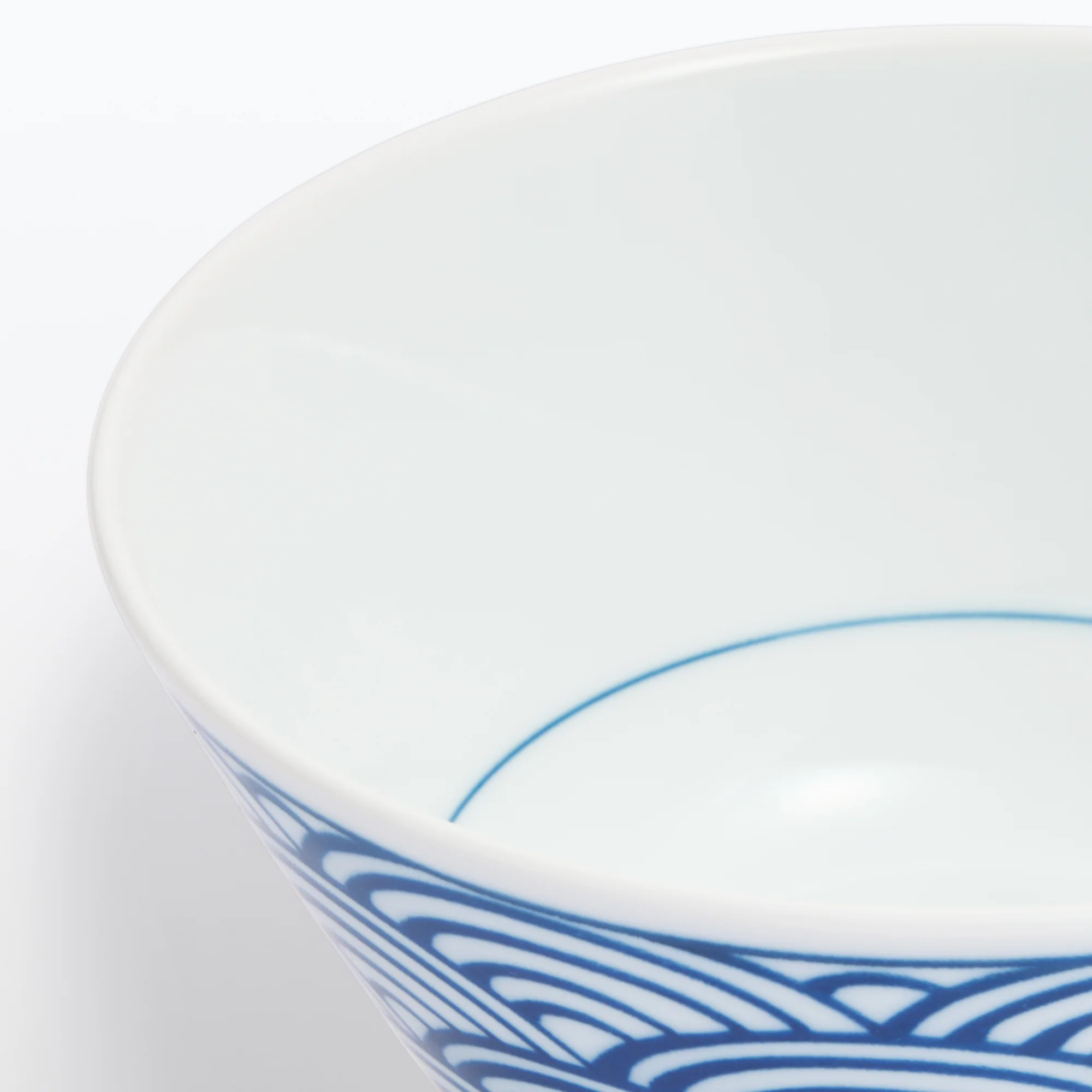 Hasami Ware Rice Bowl - Large Wave Pattern - Image 5