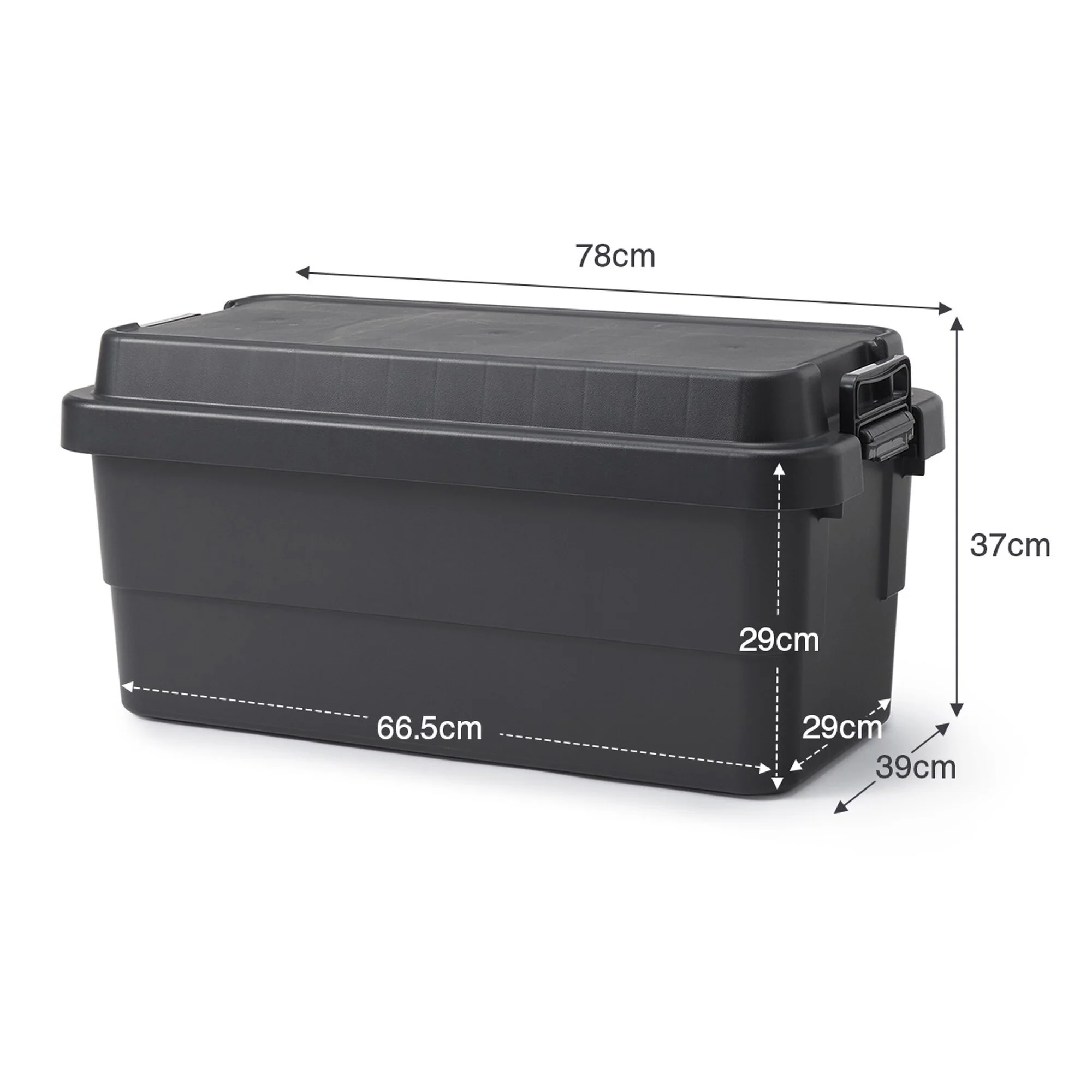 Heavy Duty Polypropylene Storage Box - Dark Grey - Extra Large (70 L) - Image 10