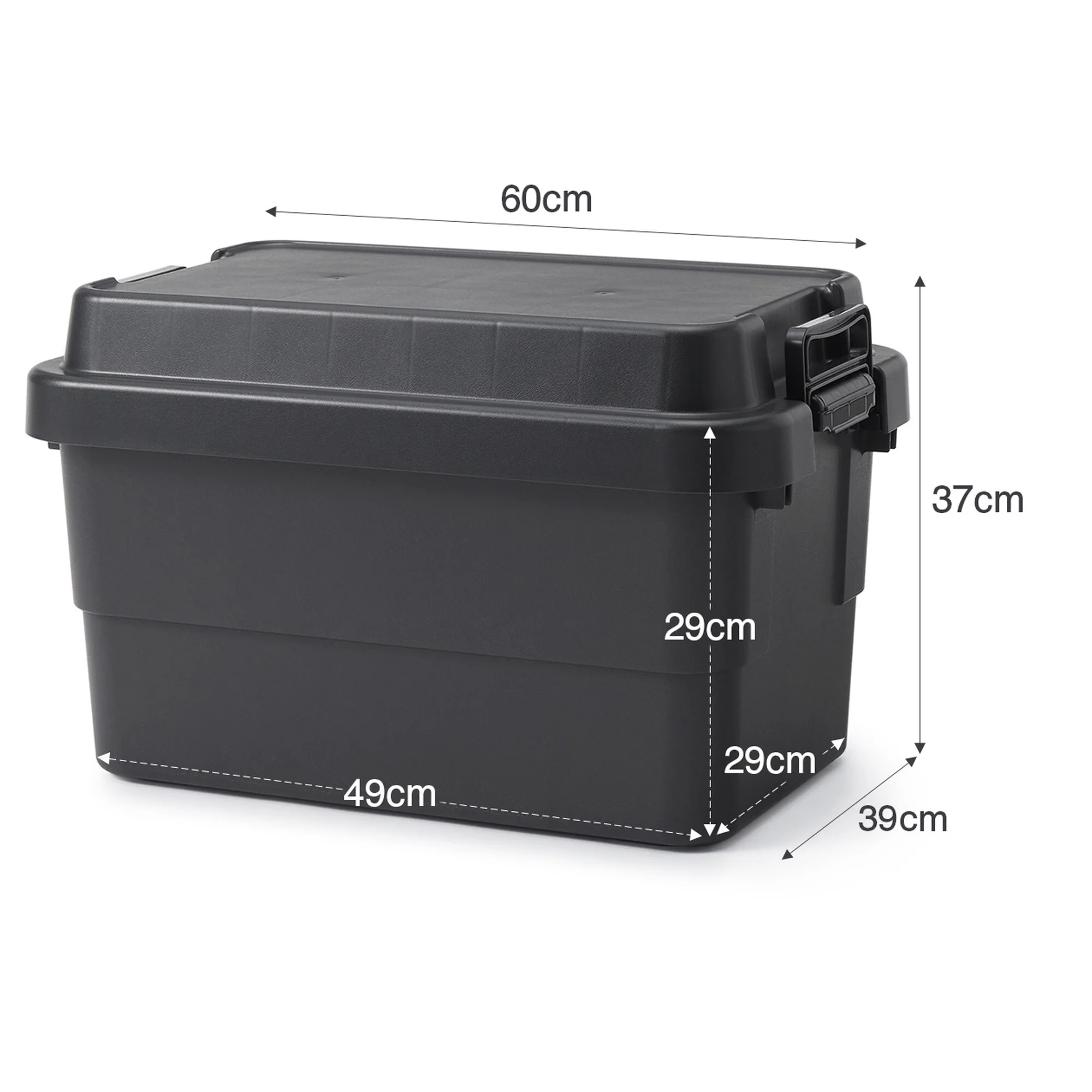 Heavy Duty Polypropylene Storage Box - Dark Grey - Large (50 L) - Image 8