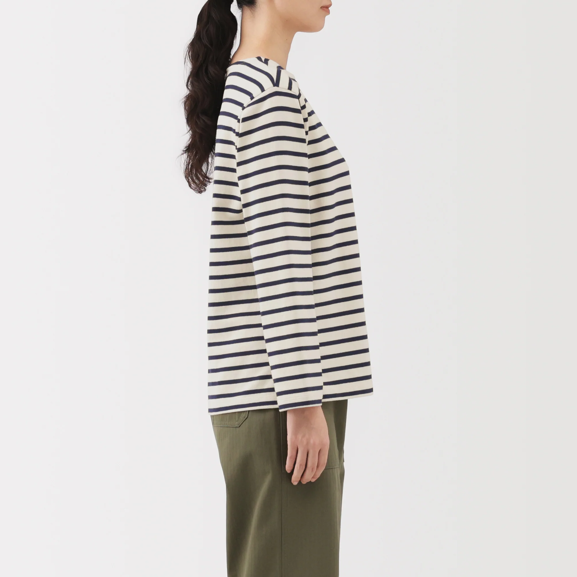 Heavyweight Cotton Boat Neck T-Shirt - Image 53