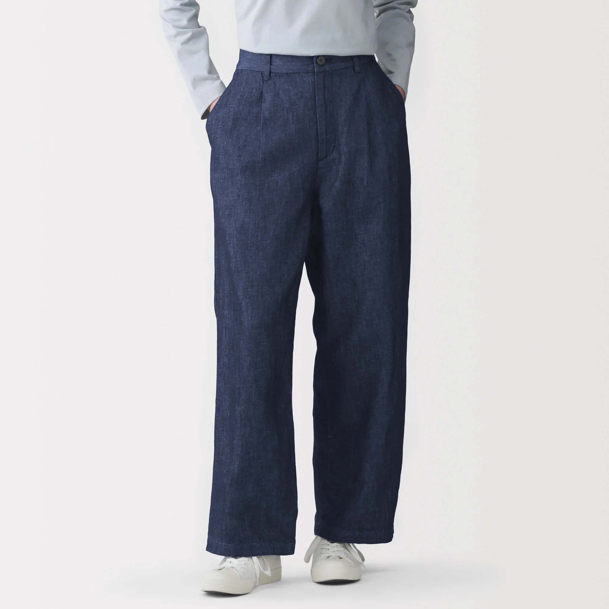Hemp Blend Denim Straight Pants - Image 3