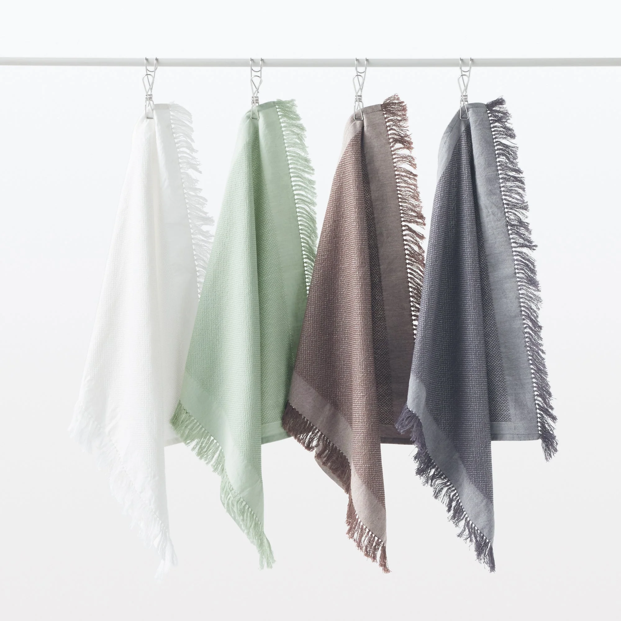 Indian Cotton Multipurpose Cloth with Fringes - Charcoal Gray - Image 6