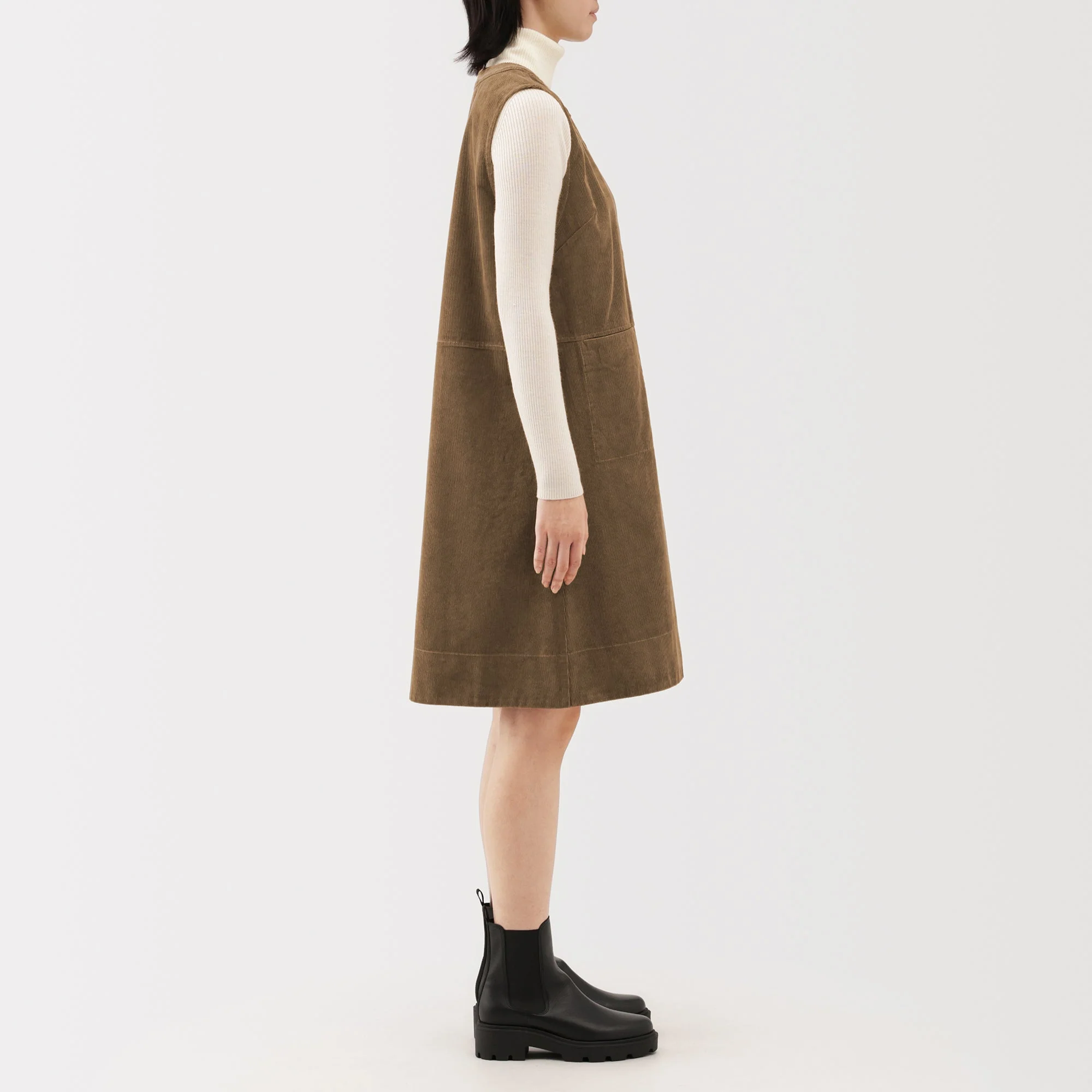 Kapok Blend Corduroy Jumper Dress - Image 13
