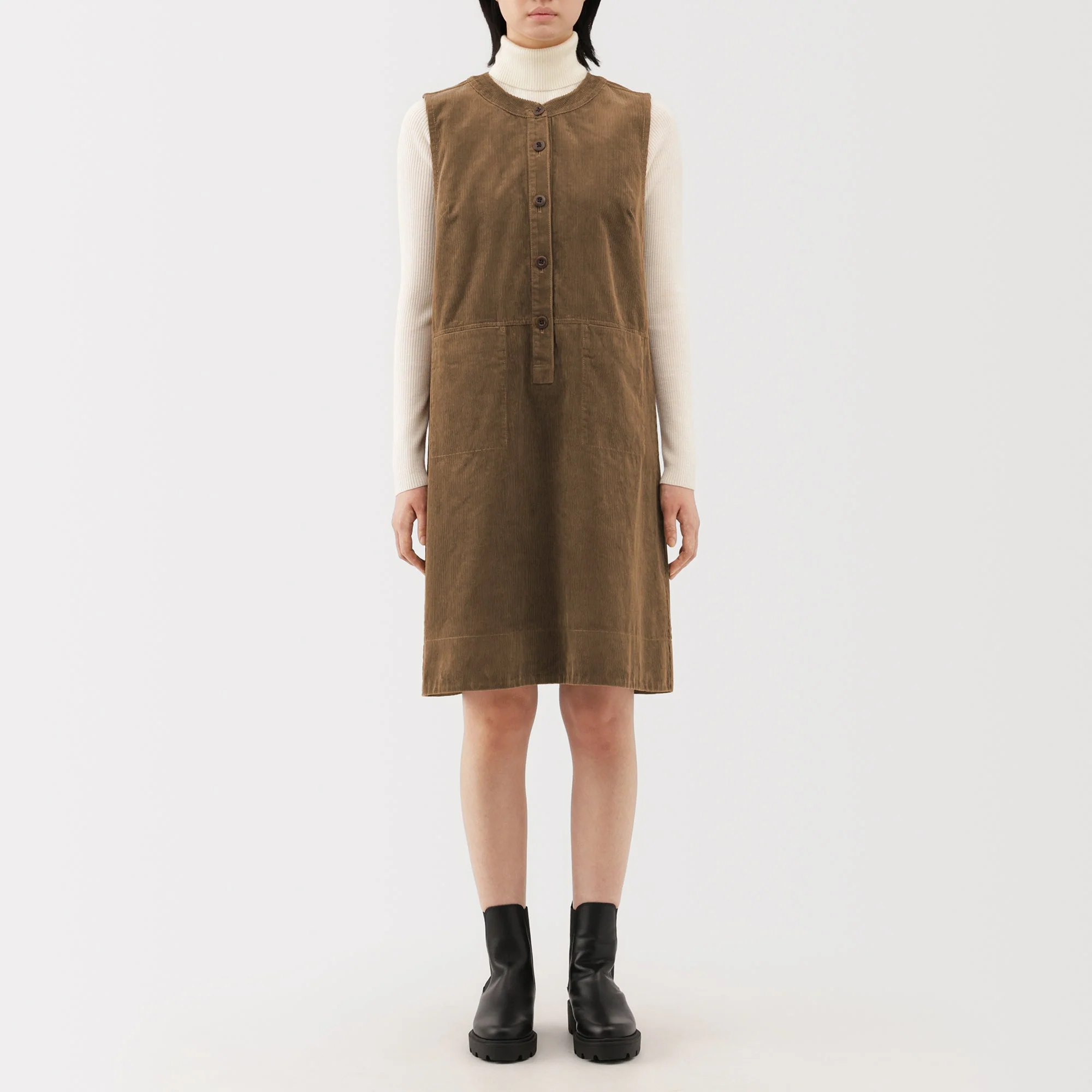 Kapok Blend Corduroy Jumper Dress - Image 20