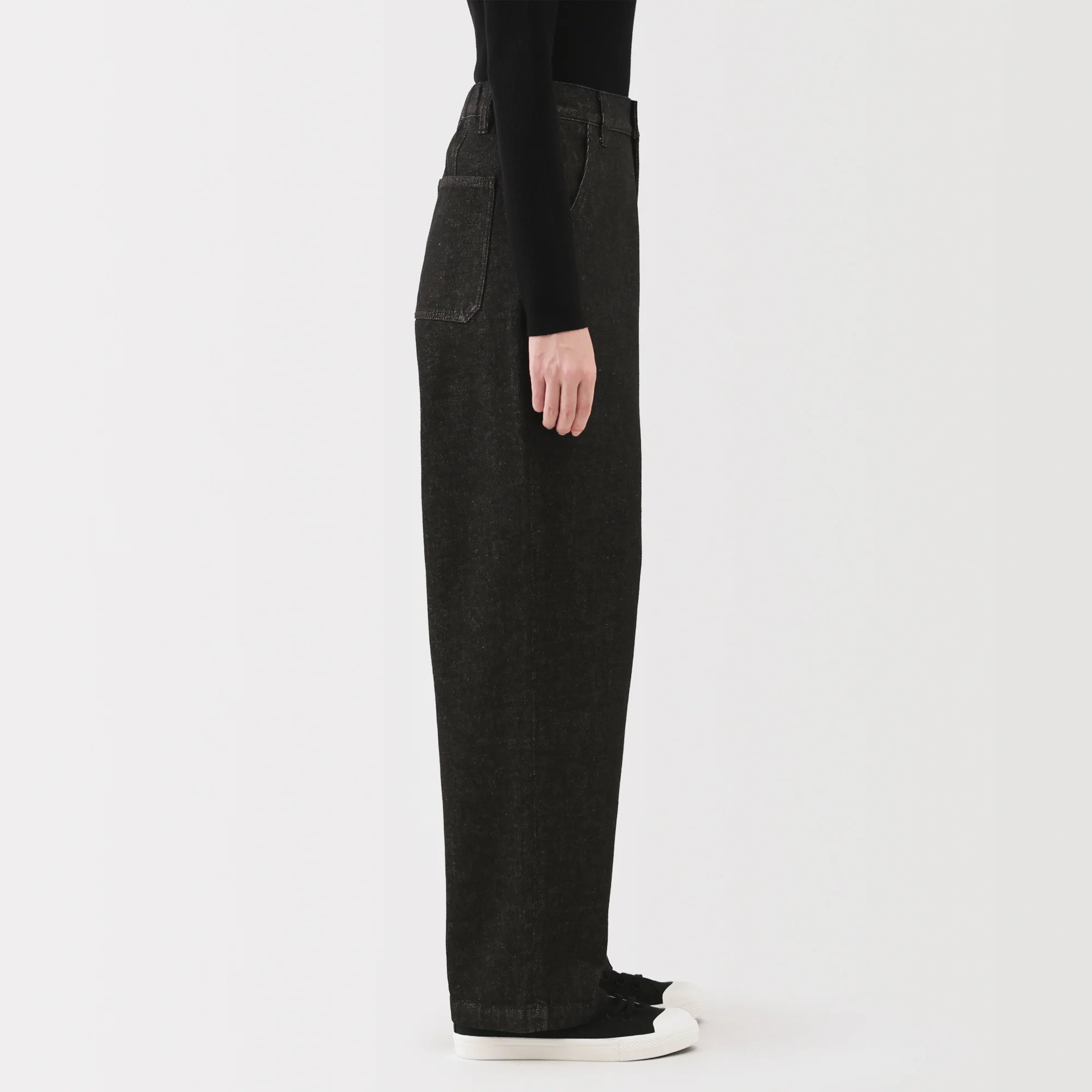 Kapok Blend Denim Wide Tapered Pants - Image 5