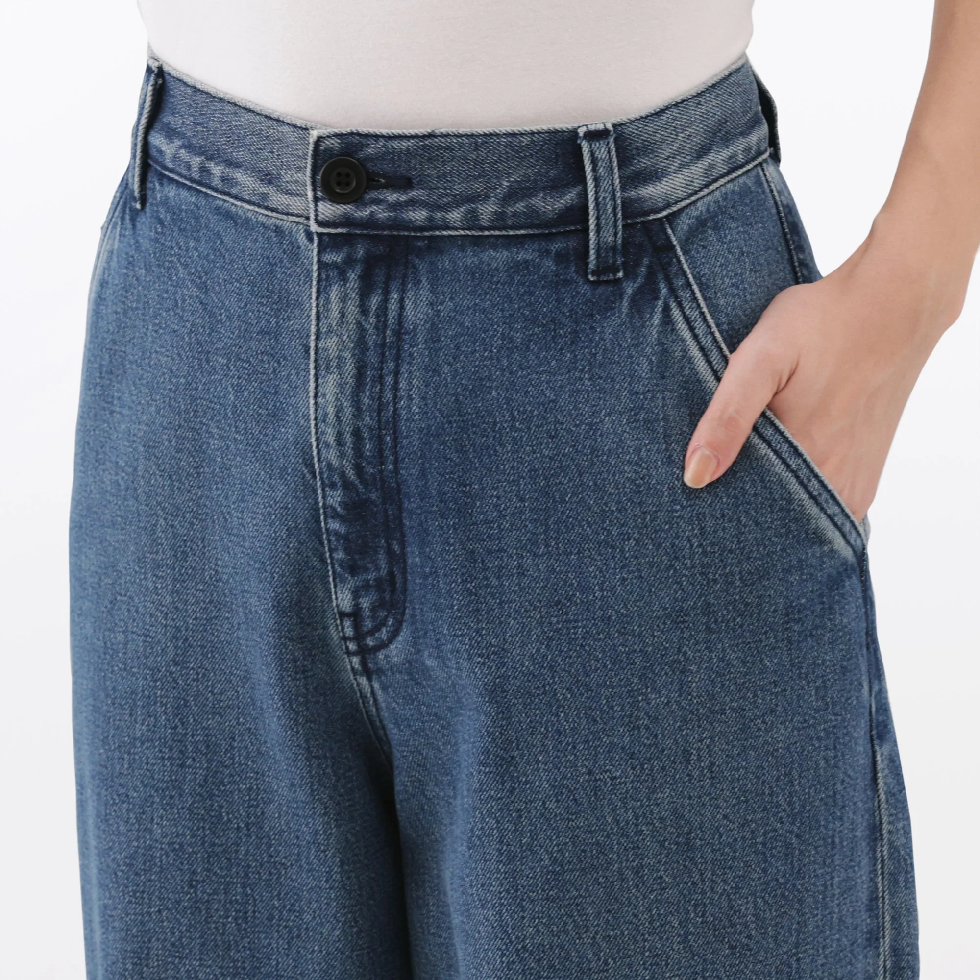 Kapok Denim Wide Tapered Pants - Image 16
