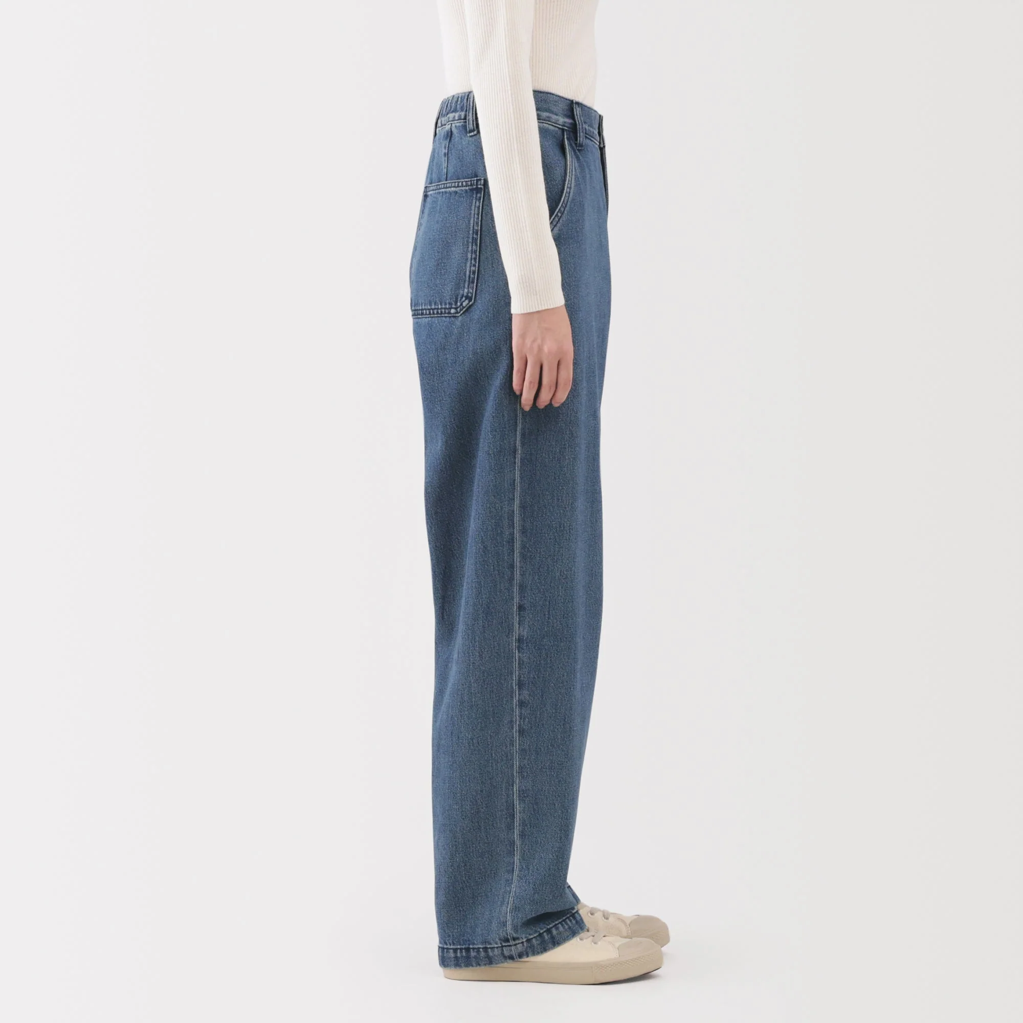 Kapok Denim Wide Tapered Pants - Image 5