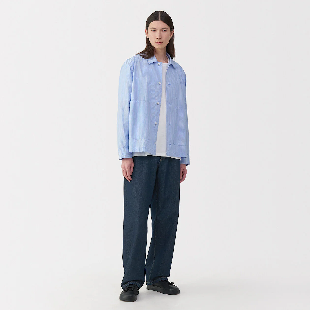 Labo Men's Washi Blend Denim 5-Pocket Wide Pants (L32") - Image 4