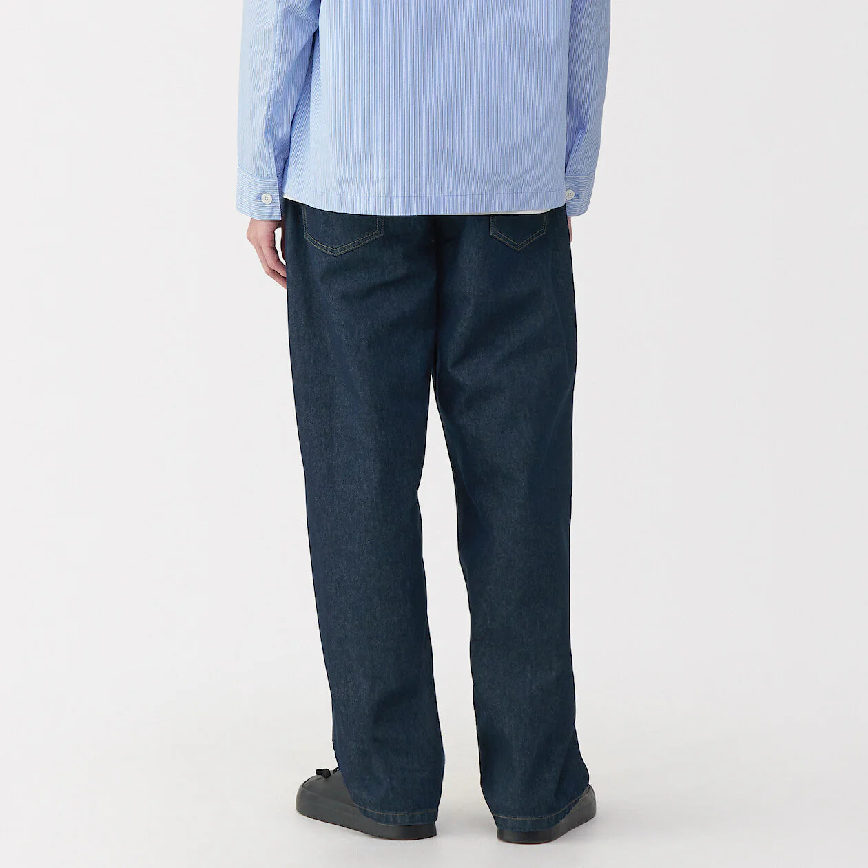 Labo Men's Washi Blend Denim 5-Pocket Wide Pants (L32") - Image 6