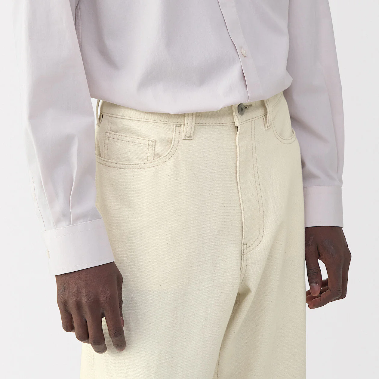 Labo Men's Washi Blend Twill 5-Pocket Wide Pants (L32") - Image 16