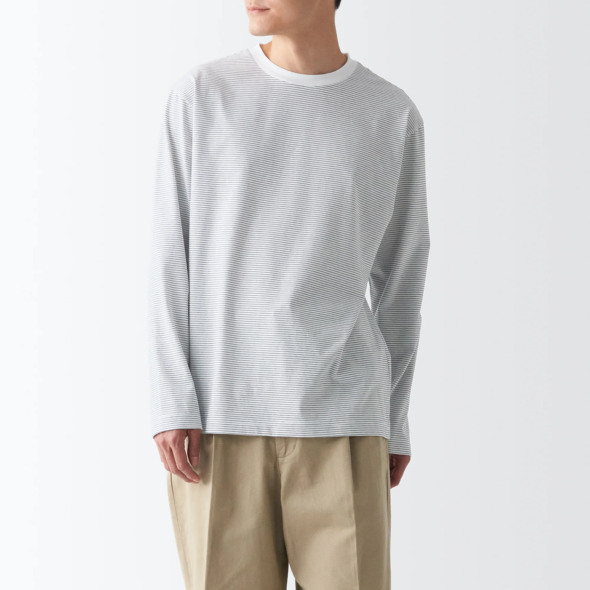 Men's Jersey Crew Neck Long Sleeve Patterned T-Shirt - Image 17