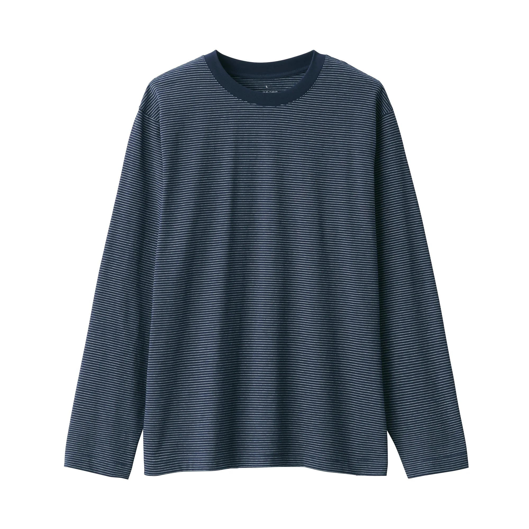 Men's Jersey Crew Neck Long Sleeve Striped T-Shirt - Image 2