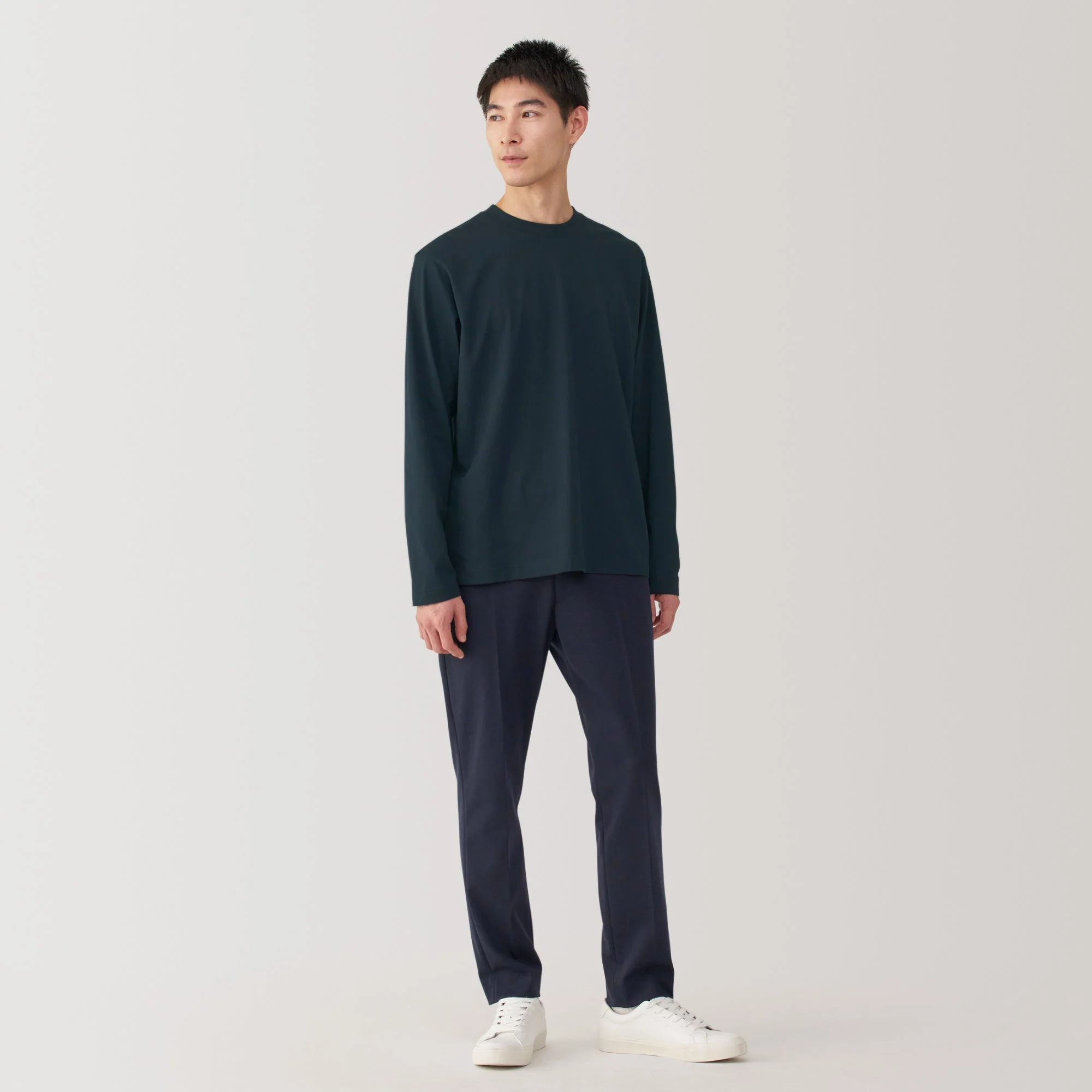 Men's Jersey Crew Neck Long Sleeve T-Shirt - Image 46