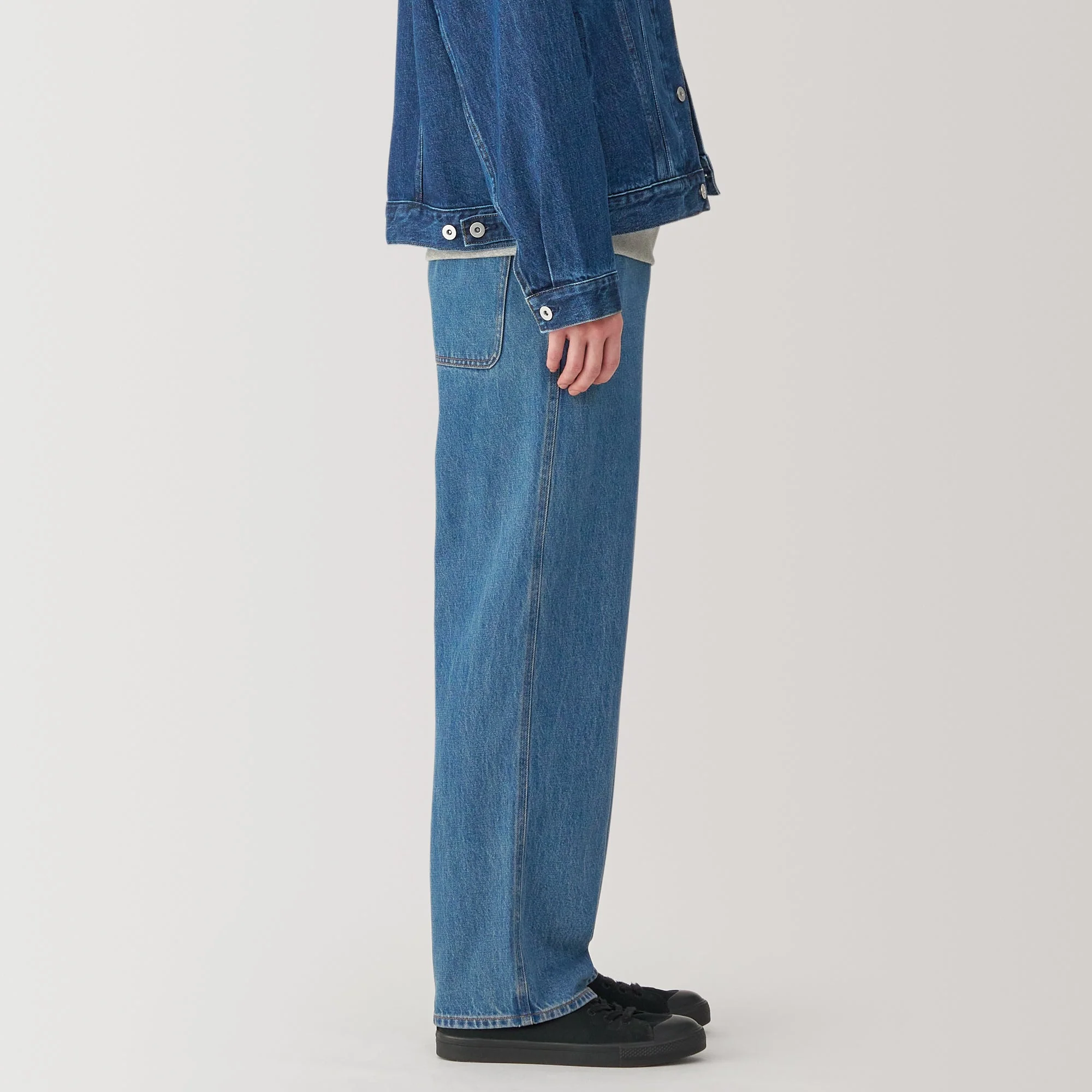 Men's Kapok Blend Denim Wide Pants - Image 15
