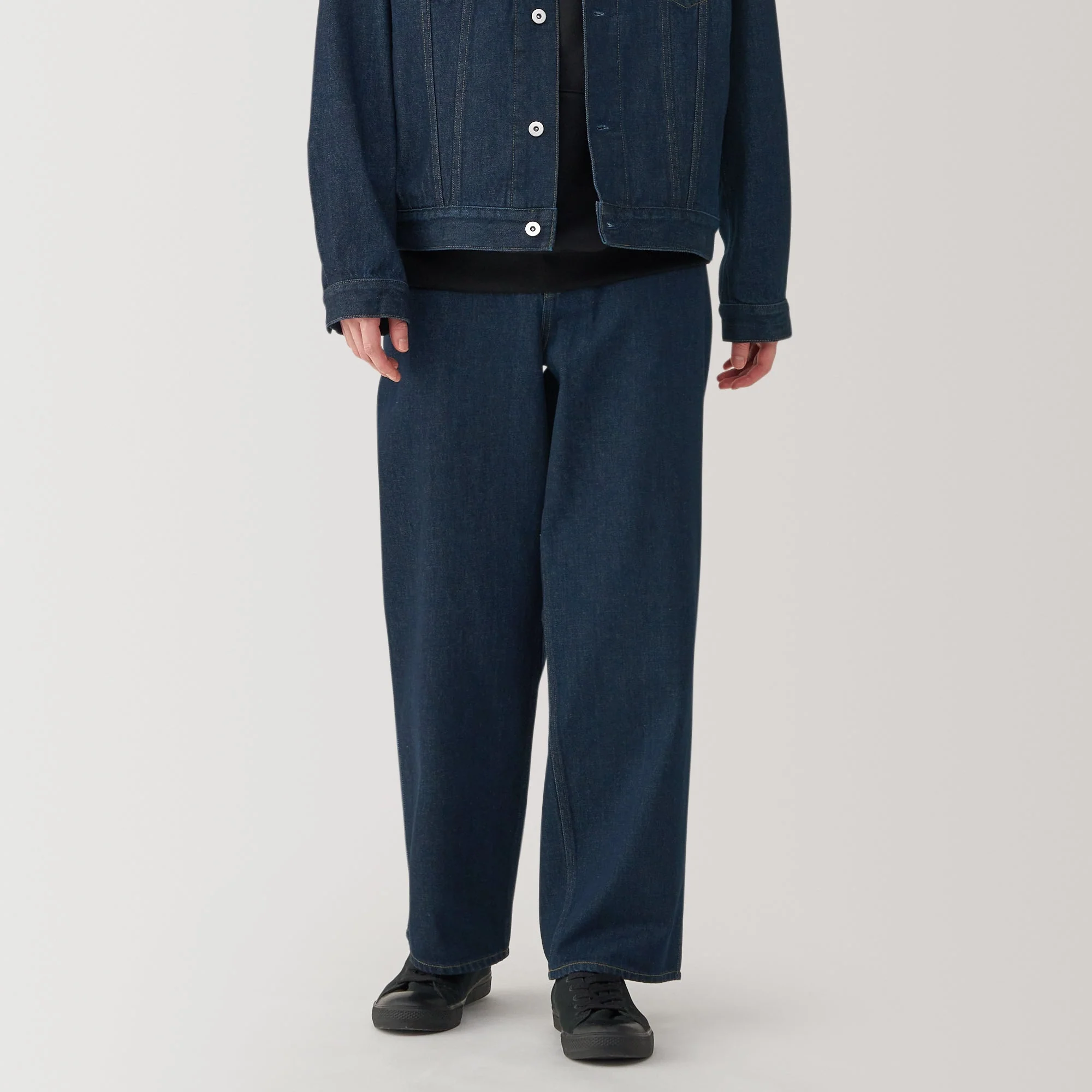 Men's Kapok Blend Denim Wide Pants - Image 3