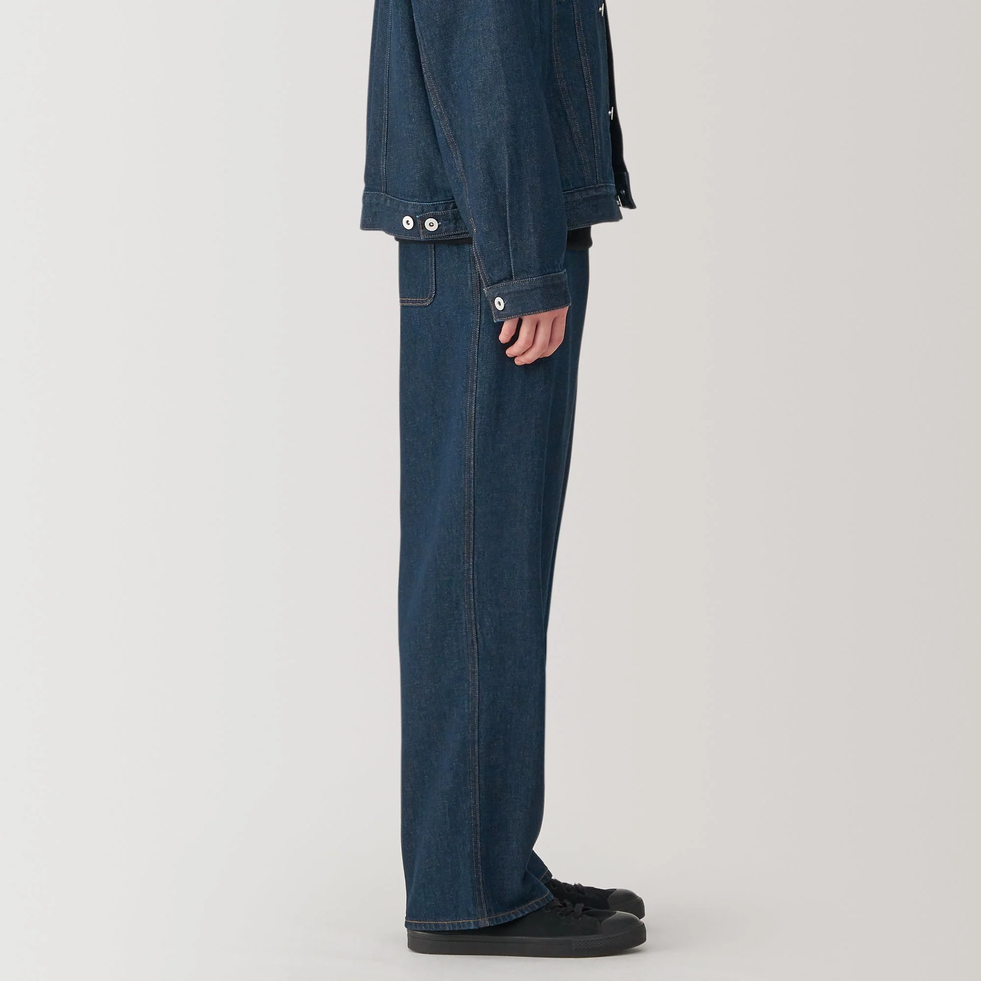 Men's Kapok Blend Denim Wide Pants - Image 5