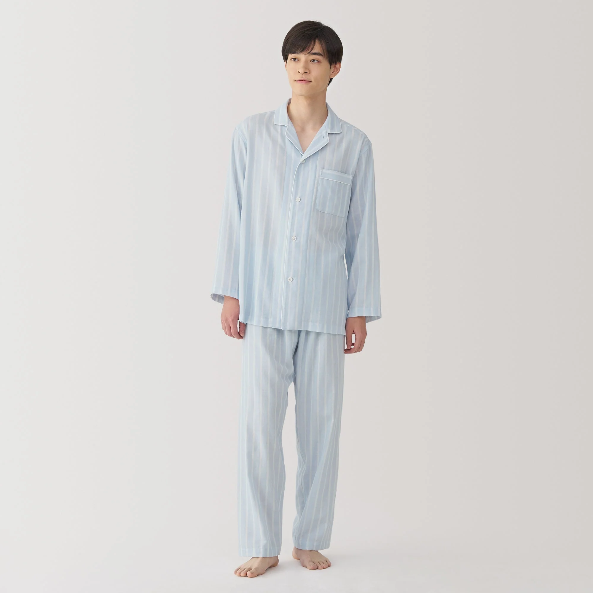 Men's Side Seamless Double Gauze Pajamas - Image 39