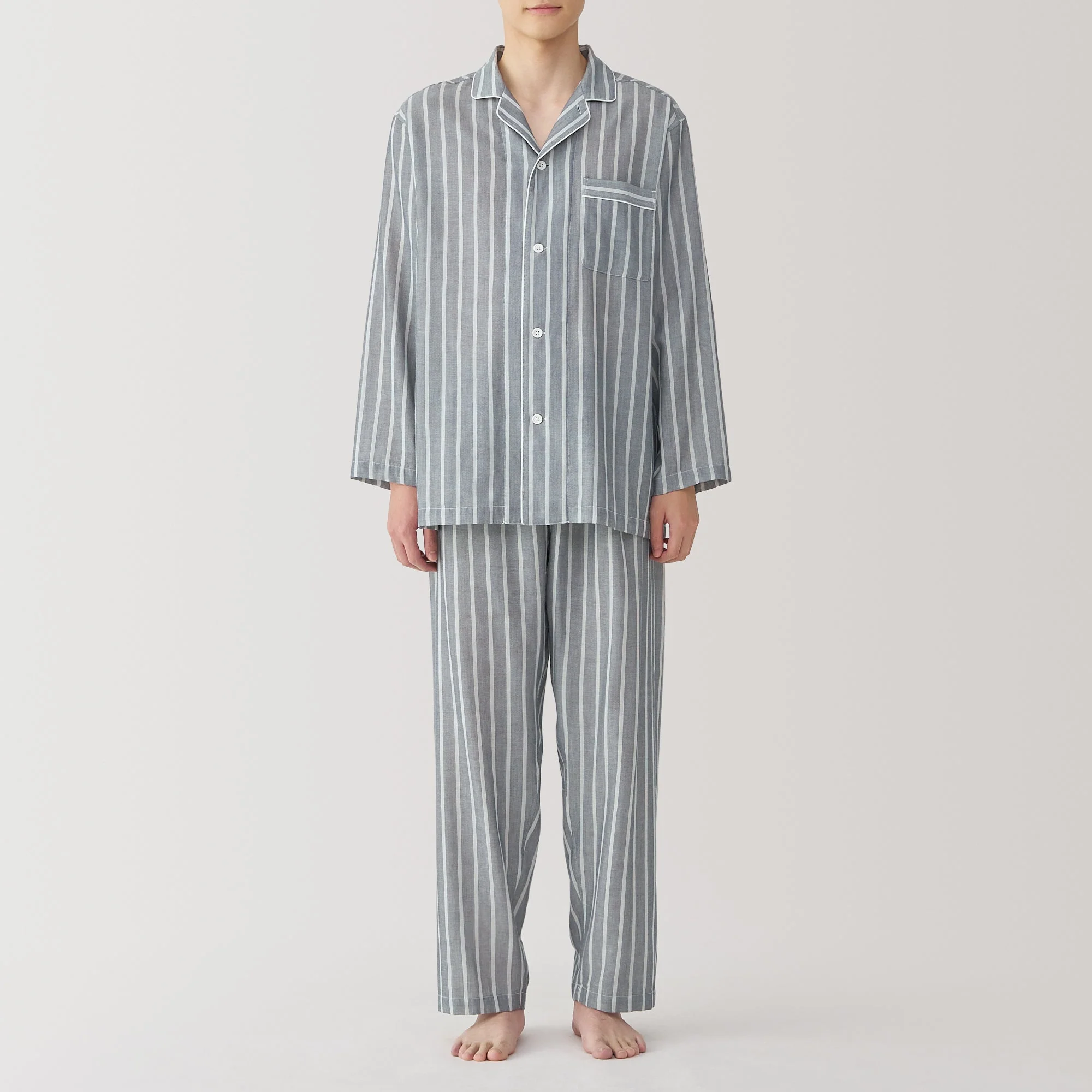 Men's Side Seamless Double Gauze Pajamas - Image 4