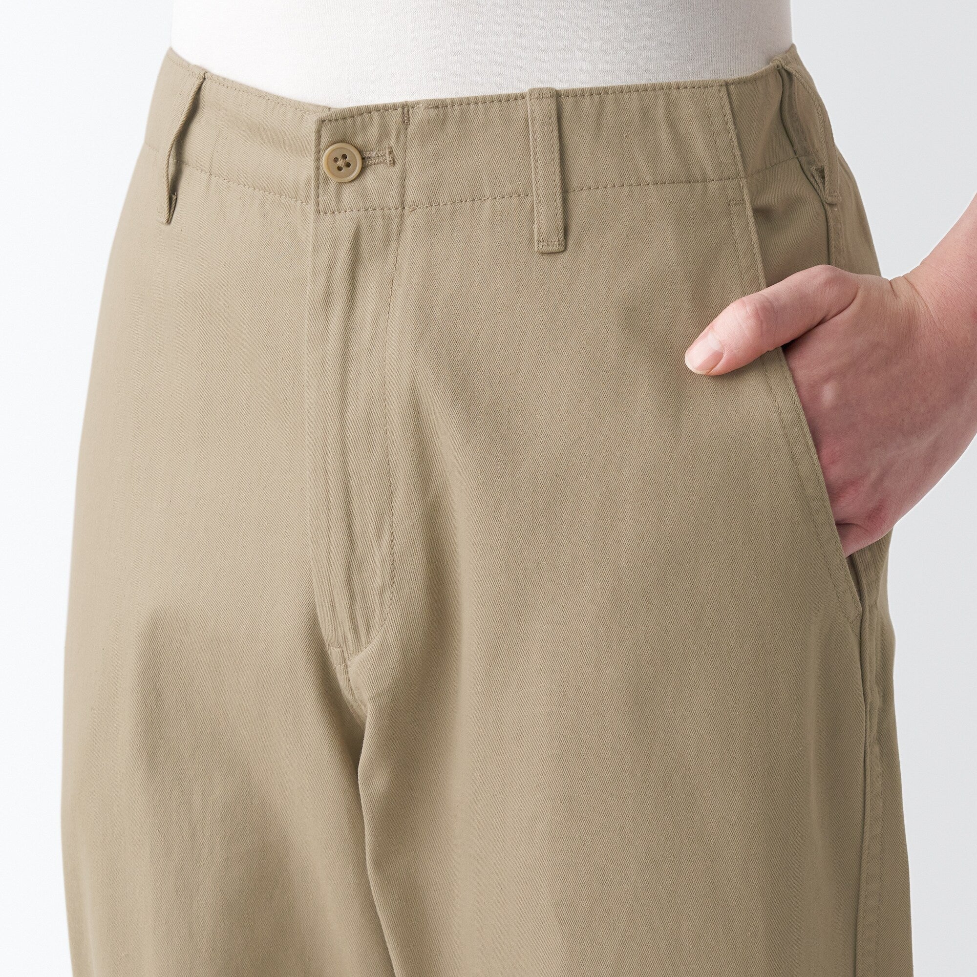 Men's Slub Yarn Chino Regular Pants (L 30inch / 76cm) - Image 16