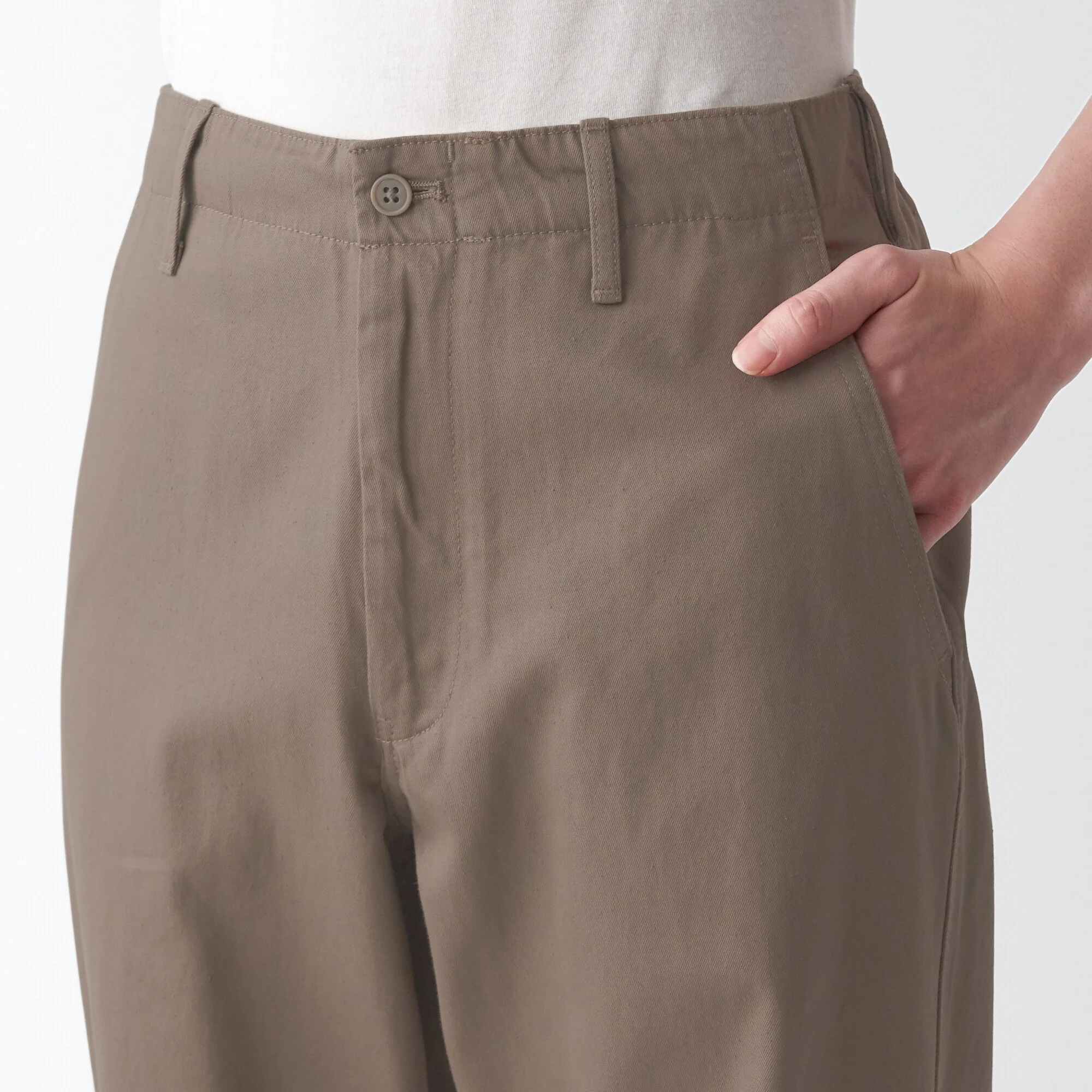 Men's Slub Yarn Chino Regular Pants (L 30inch / 76cm) - Image 7