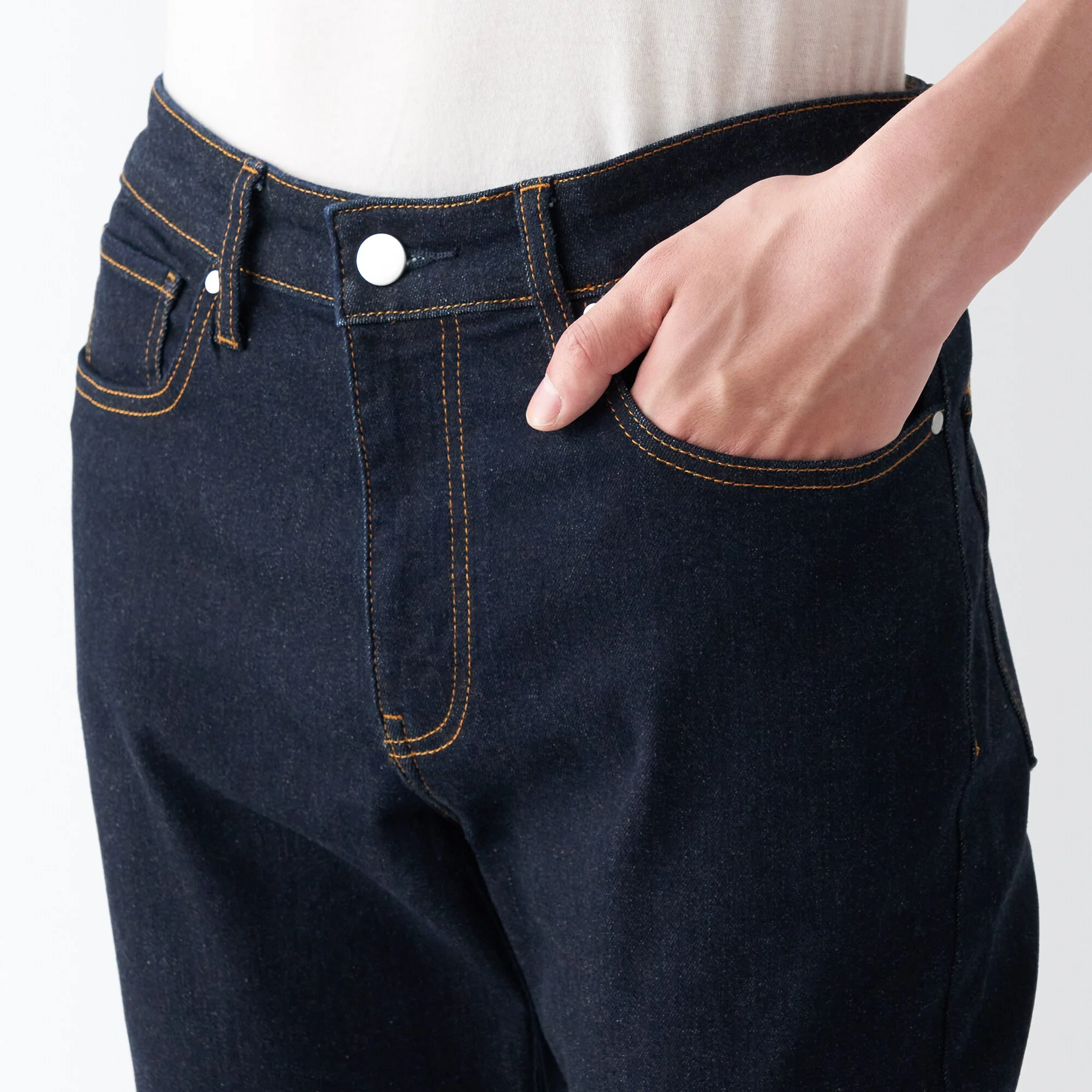 Men's Super Stretch Denim Skinny Pants Dark Navy (L 30inch / 76cm) - Image 7