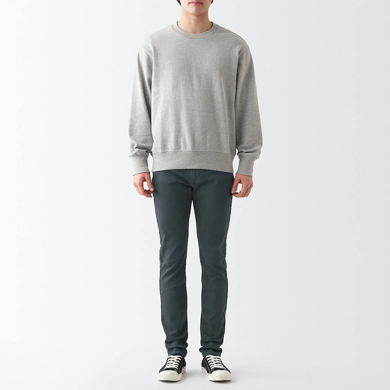 Men's Super Stretch Denim Skinny Pants Charcoal Grey (L 32inch / 82cm)