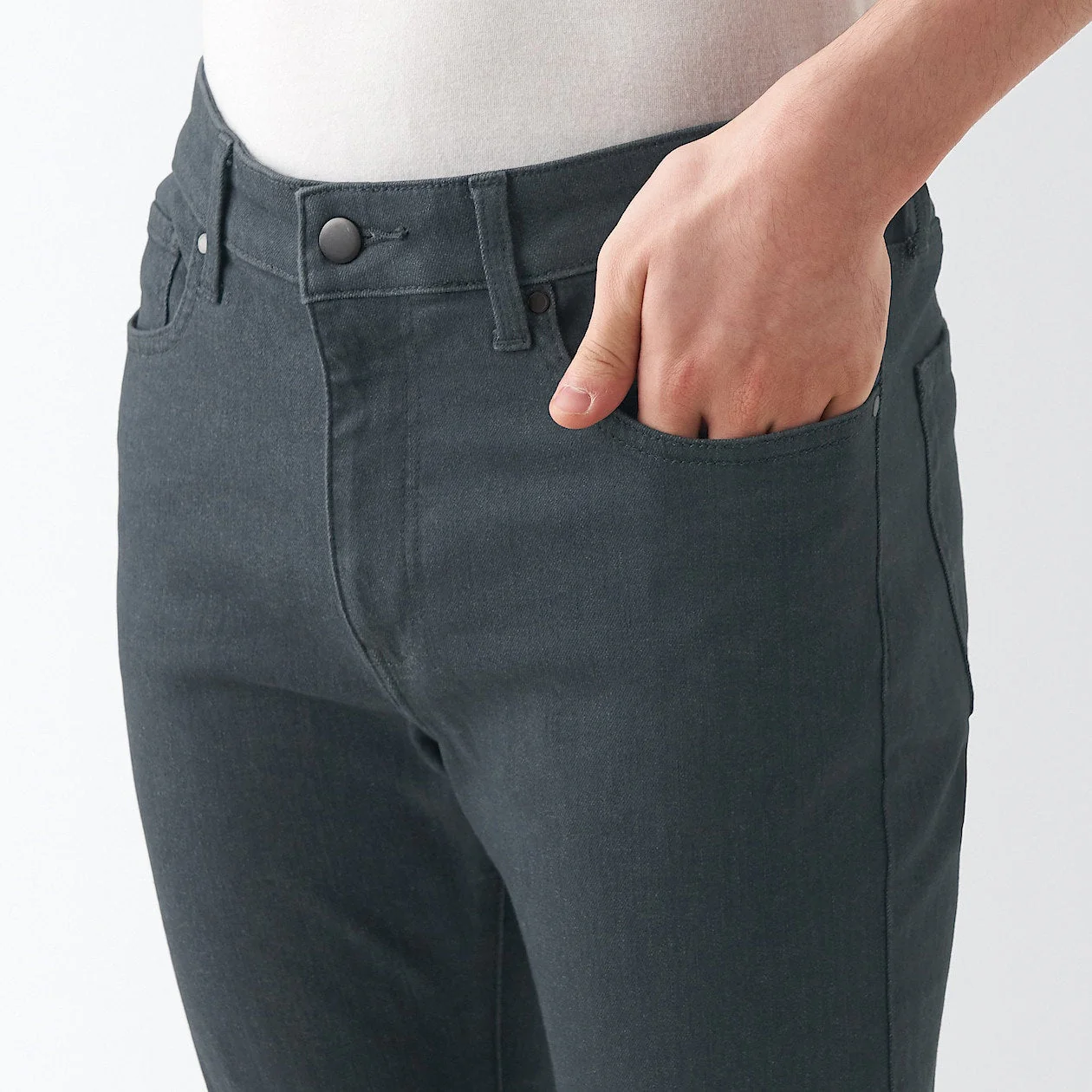 Men's Super Stretch Denim Skinny Pants Charcoal Grey (L 32inch / 82cm) - Image 7