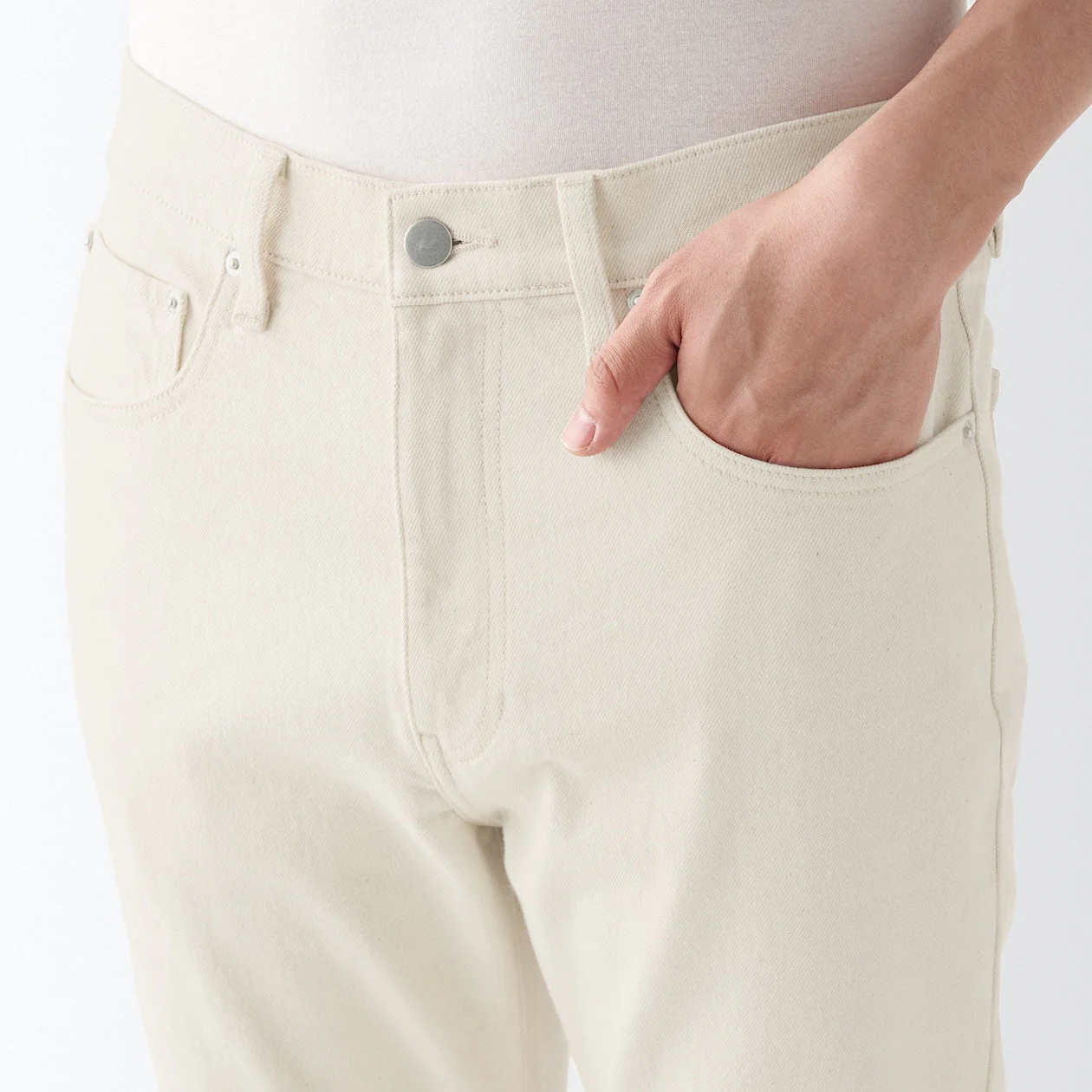 Men's Stretch Denim Slim Pants Natural (L 30inch / 76cm) - Image 7