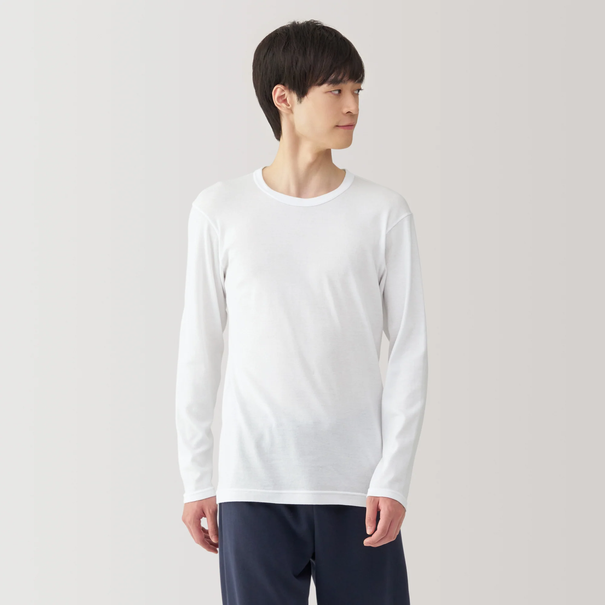 Men's Warm Cotton Crew Neck Long Sleeve T-Shirt - Image 10