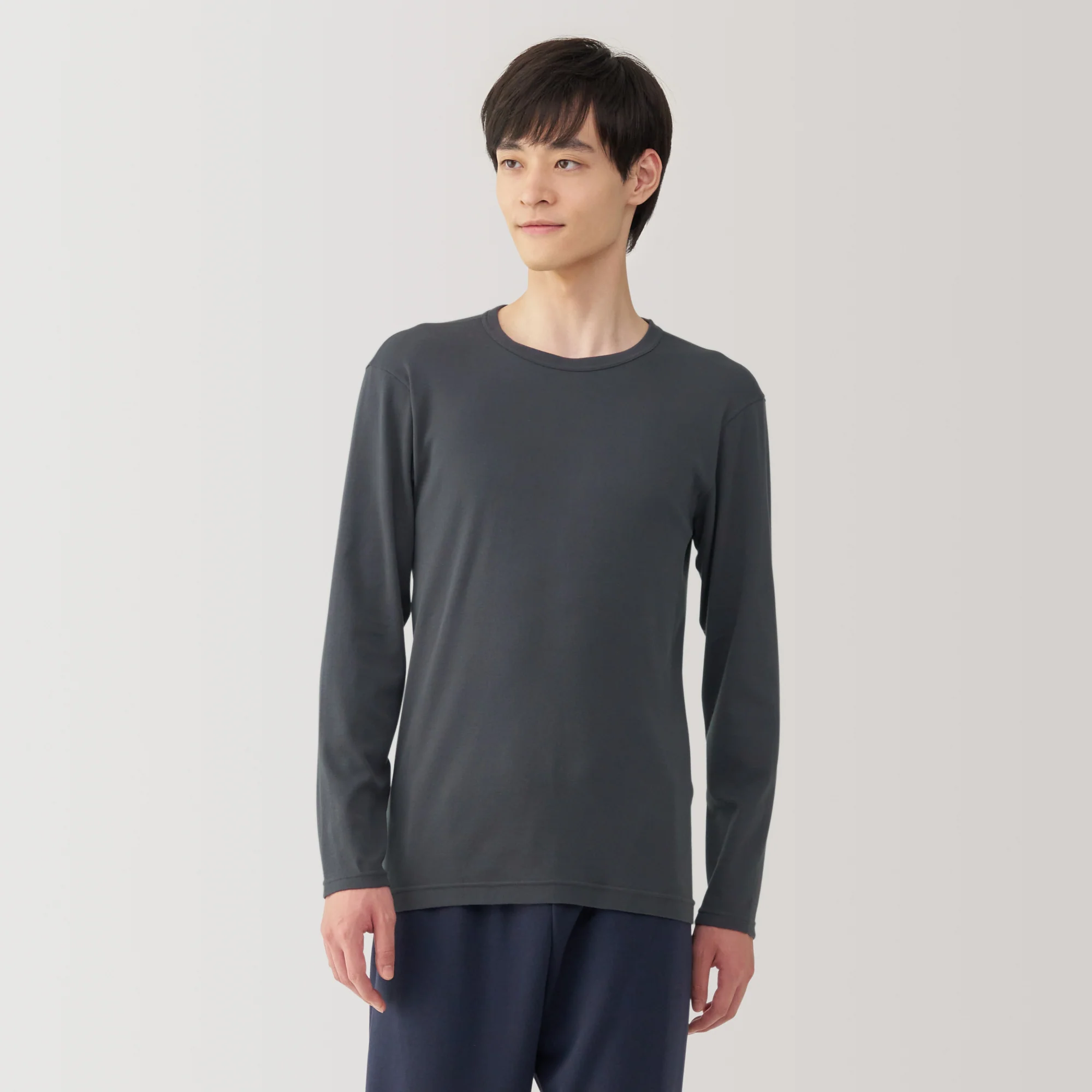 Men's Warm Cotton Crew Neck Long Sleeve T-Shirt - Image 17