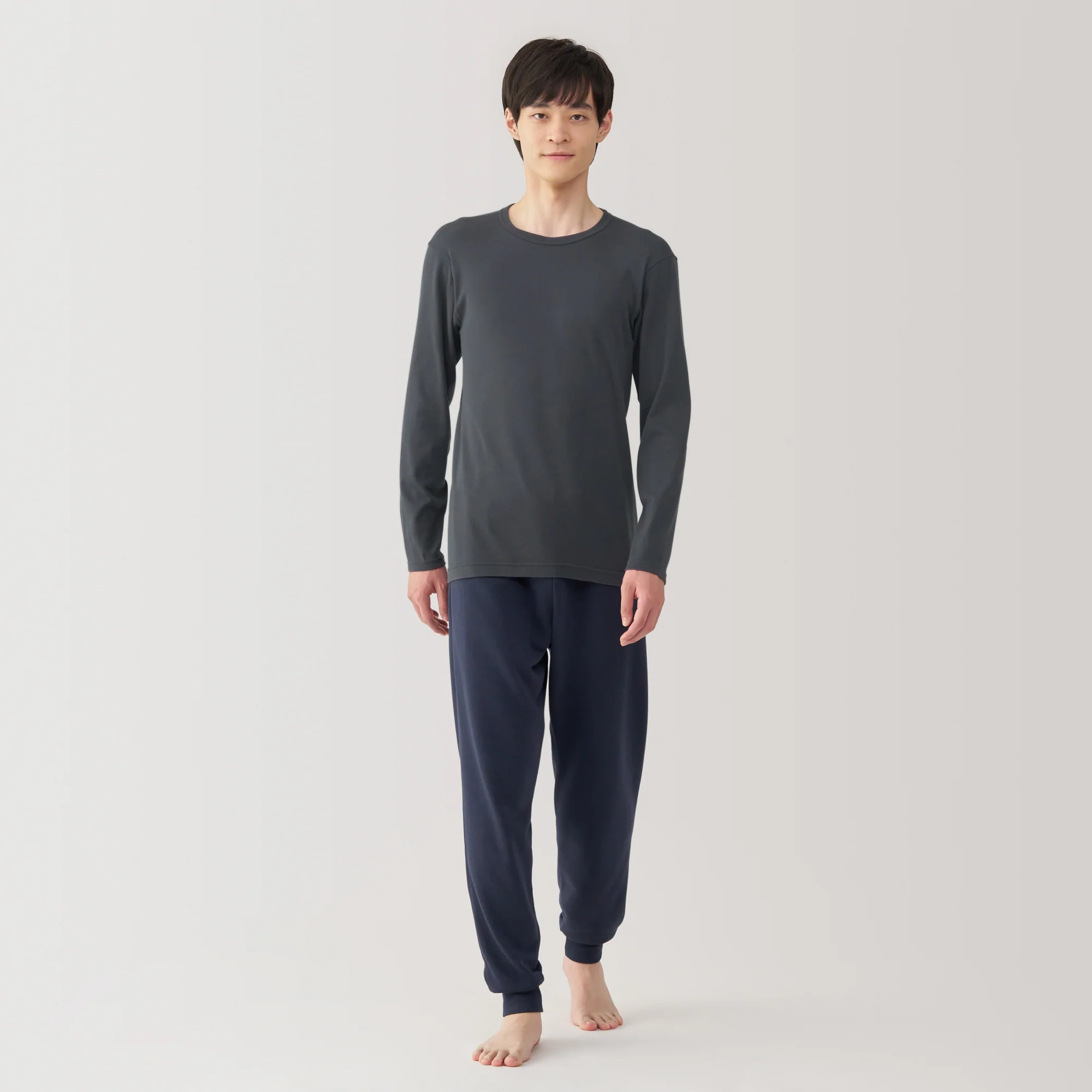 Men's Warm Cotton Crew Neck Long Sleeve T-Shirt - Image 18