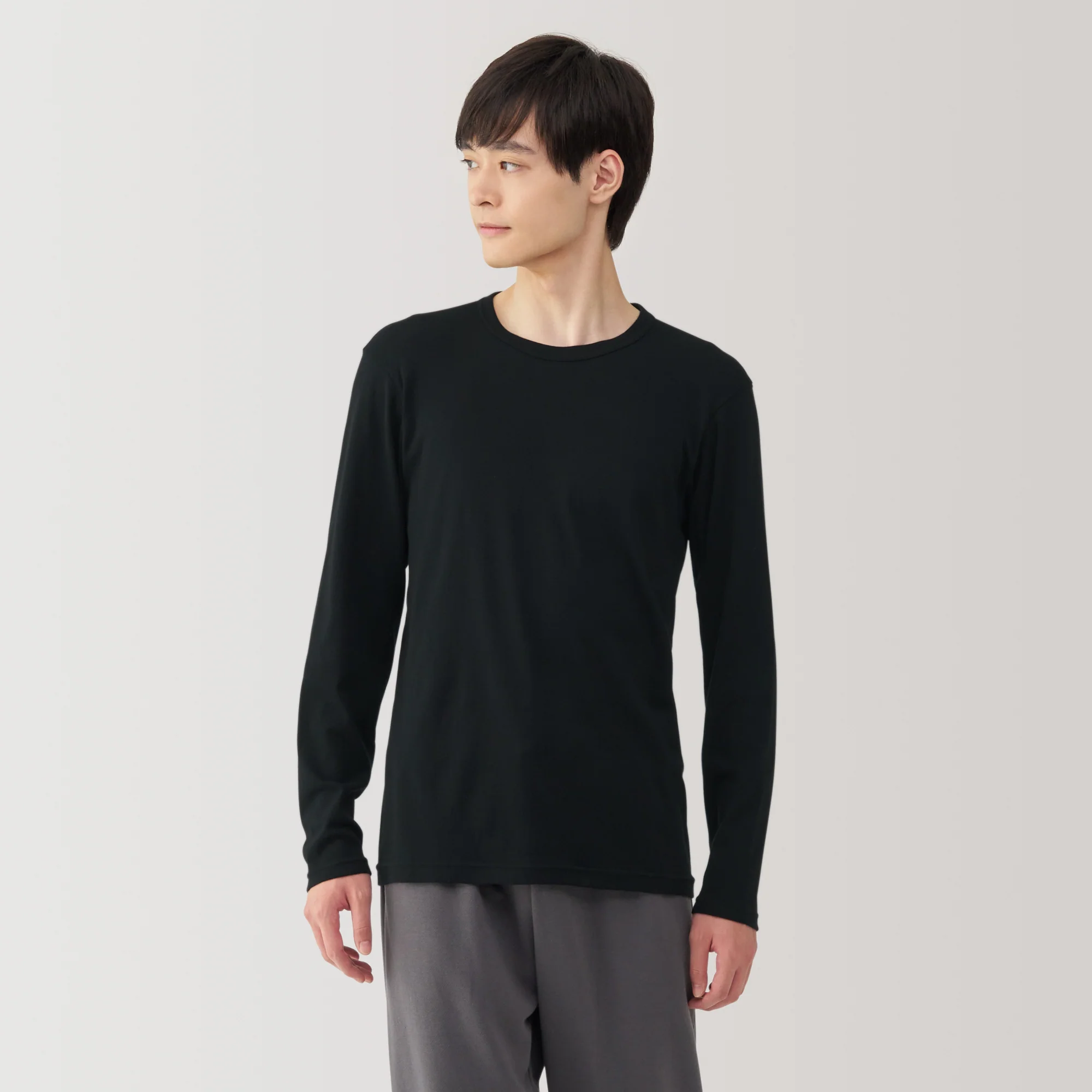 Men's Warm Cotton Crew Neck Long Sleeve T-Shirt - Image 3