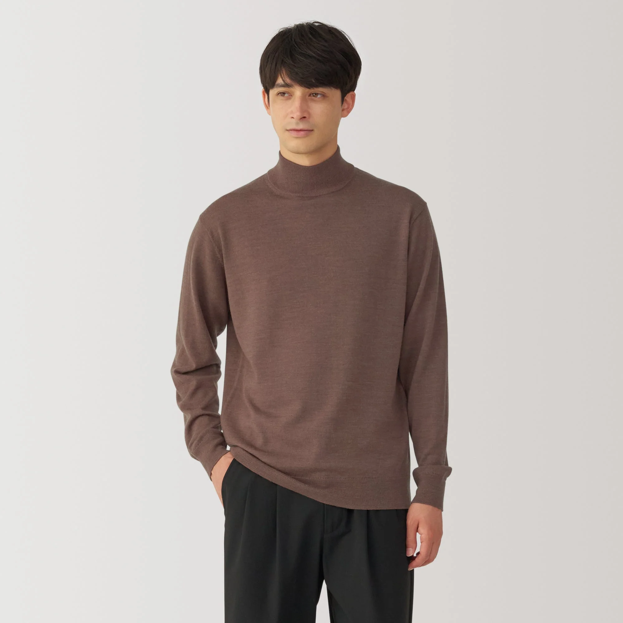 Men's Washable High Gauge High Neck Sweater