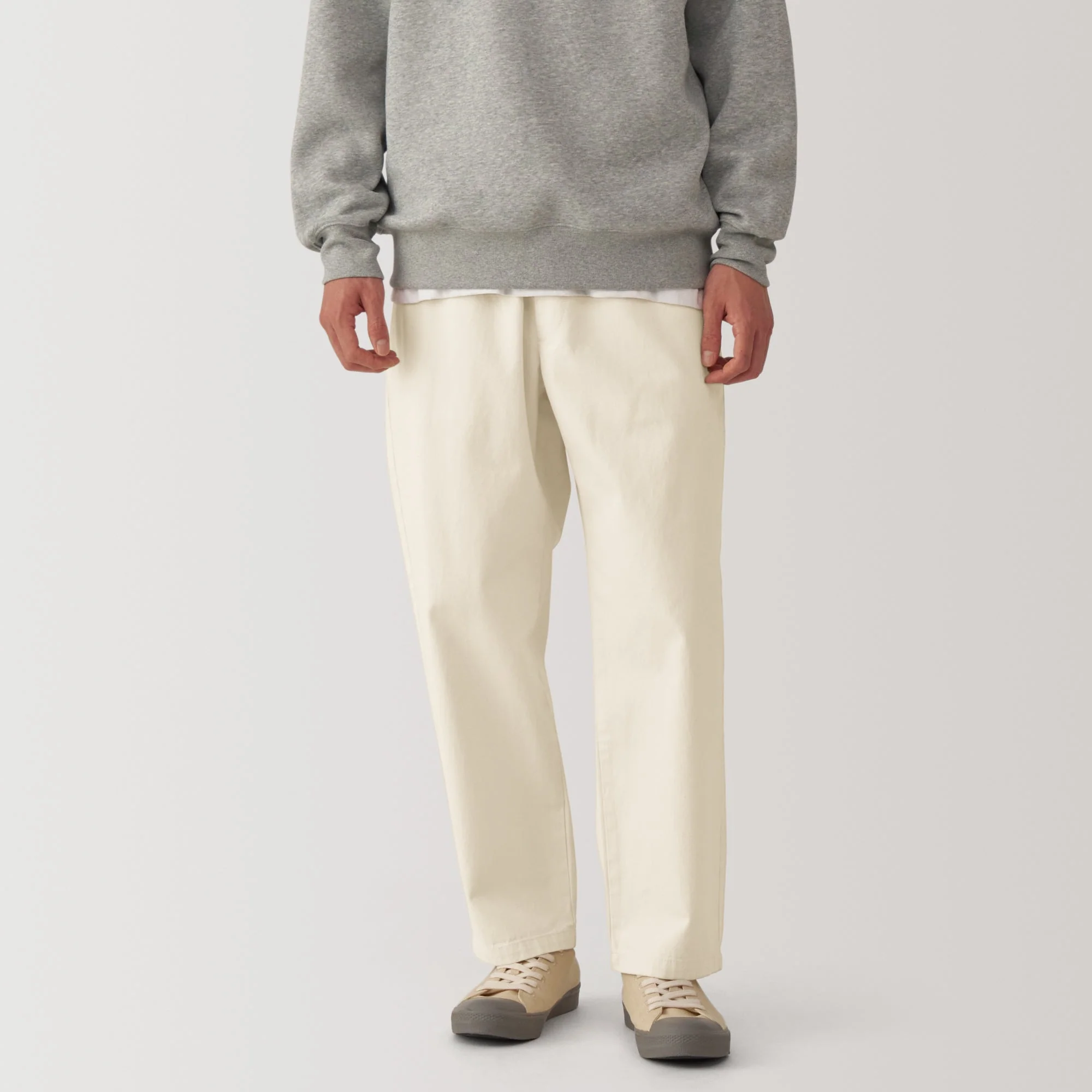 Men's Washed Denim Easy Pants - Natural - Image 3