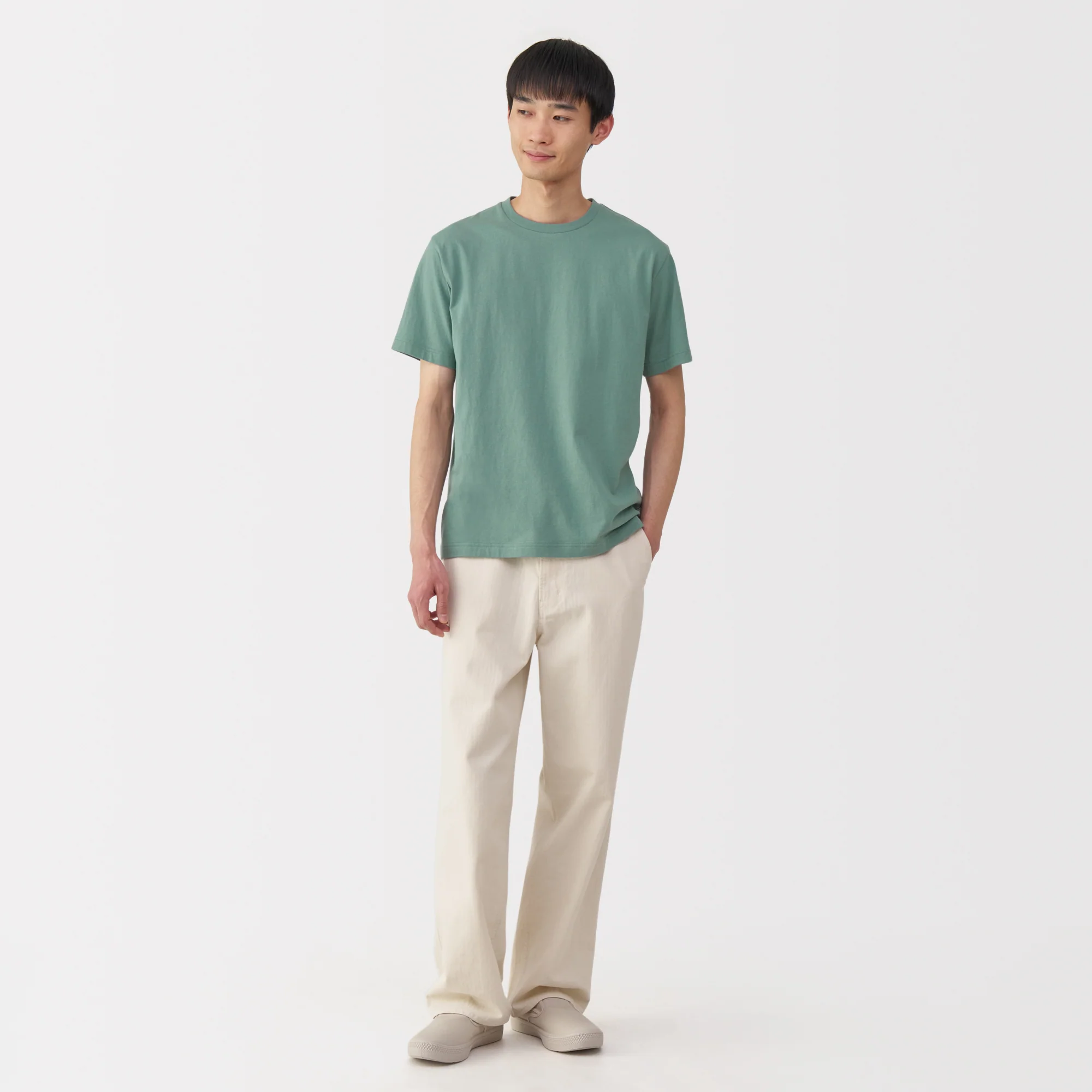 Men's Washed Jersey Crew Neck Short Sleeve T-Shirt - Image 11
