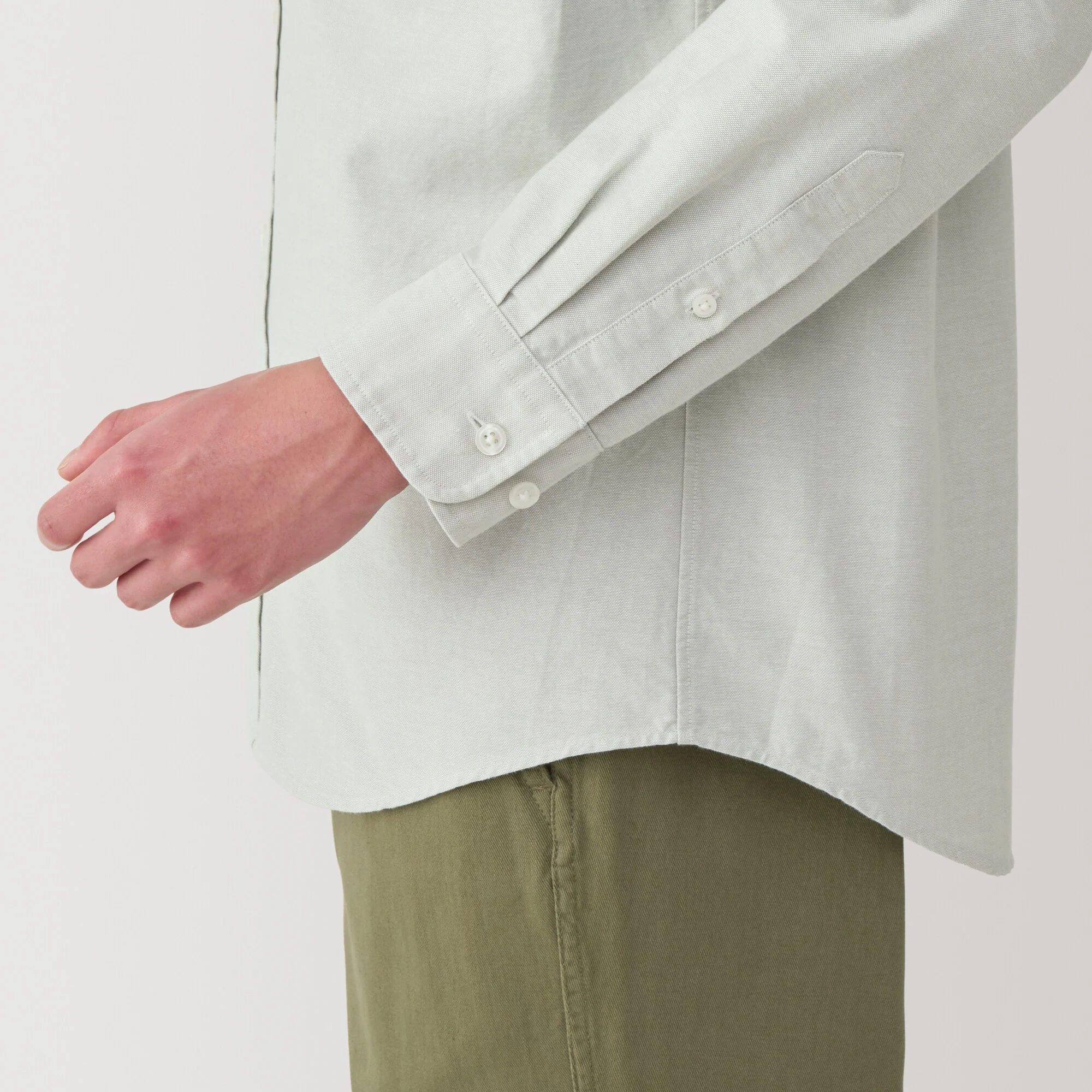 Men's Washed Oxford Button Down Long Sleeve Shirt - Image 8