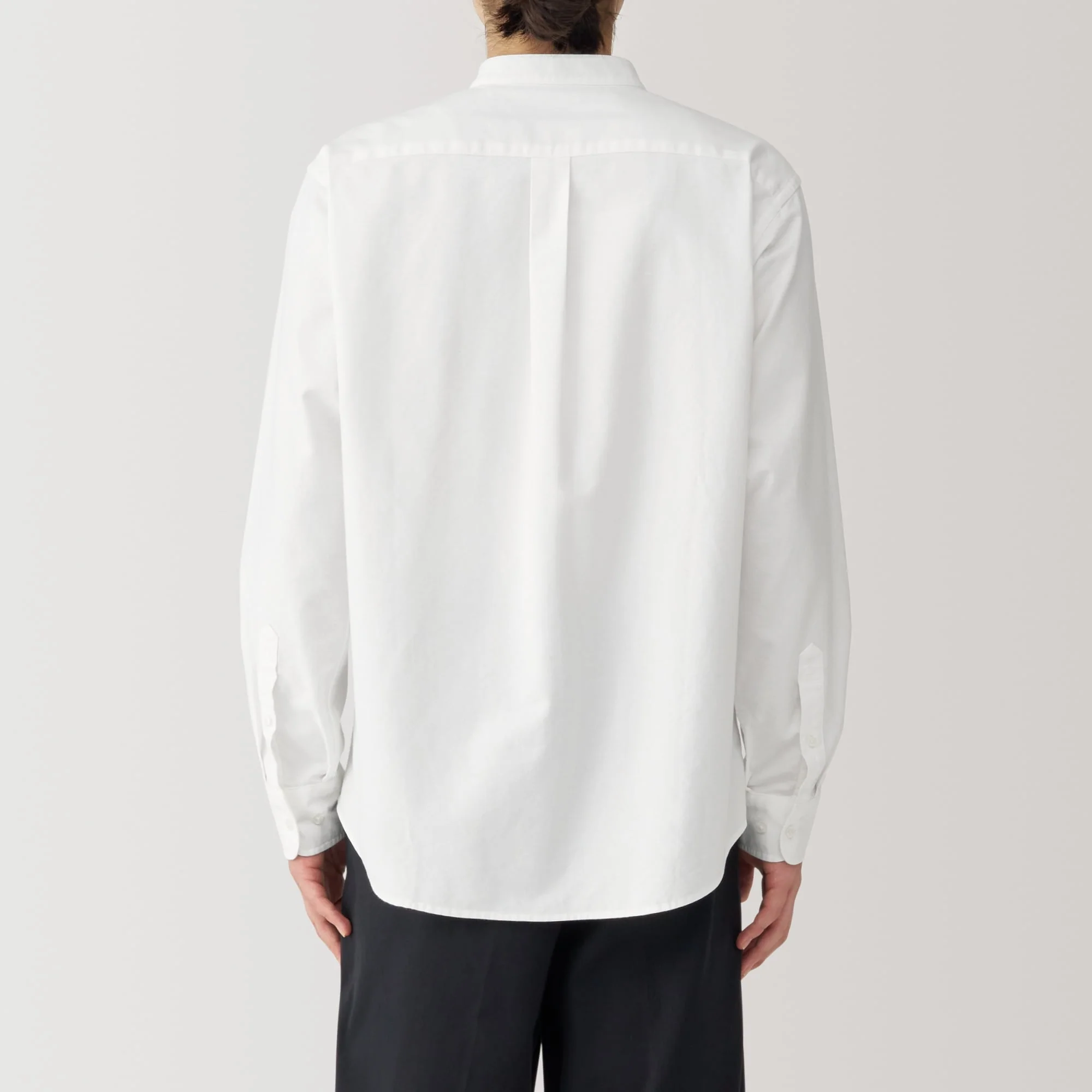 Men's Washed Oxford Stand Collar Long Sleeve Shirt - Image 22