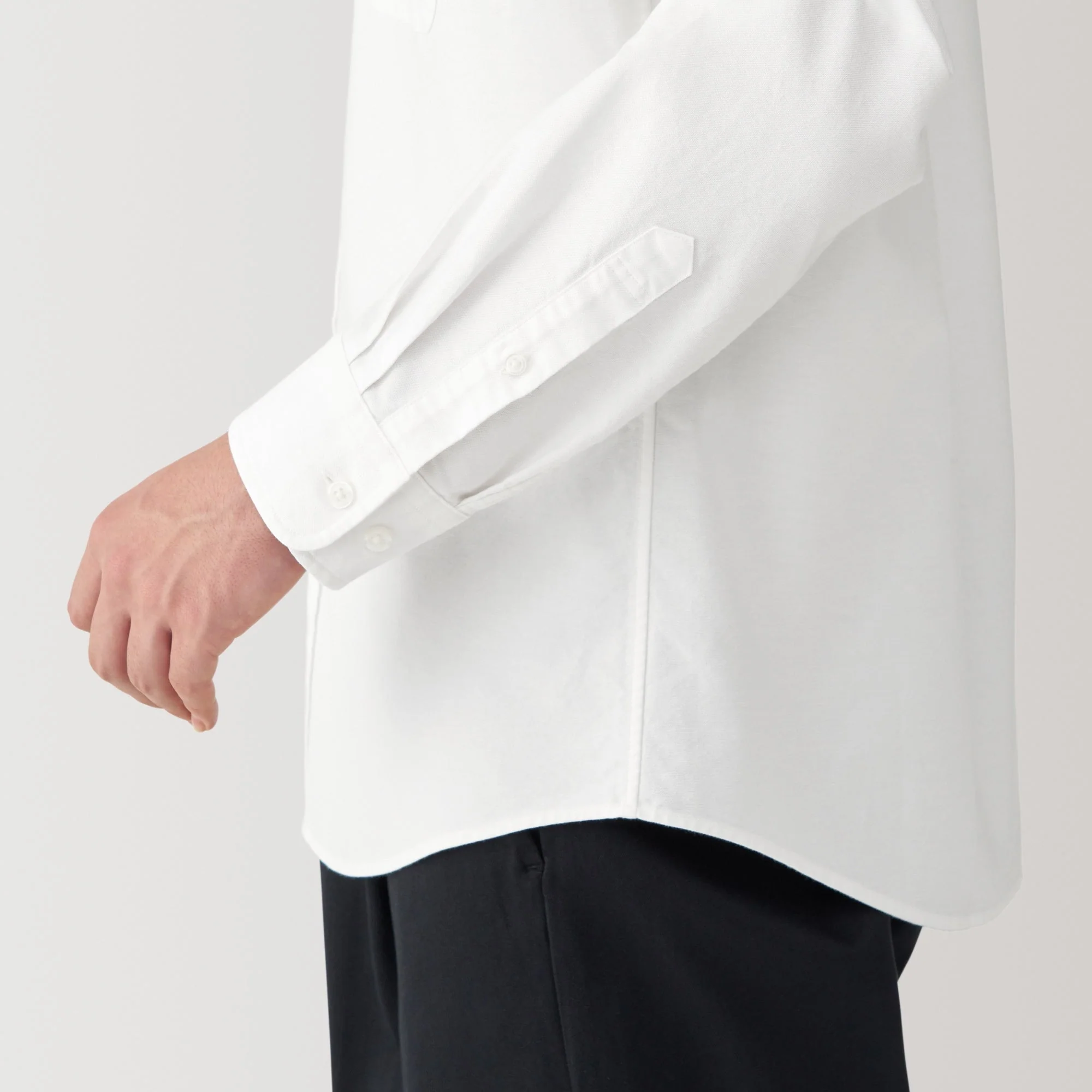 Men's Washed Oxford Stand Collar Long Sleeve Shirt - Image 24