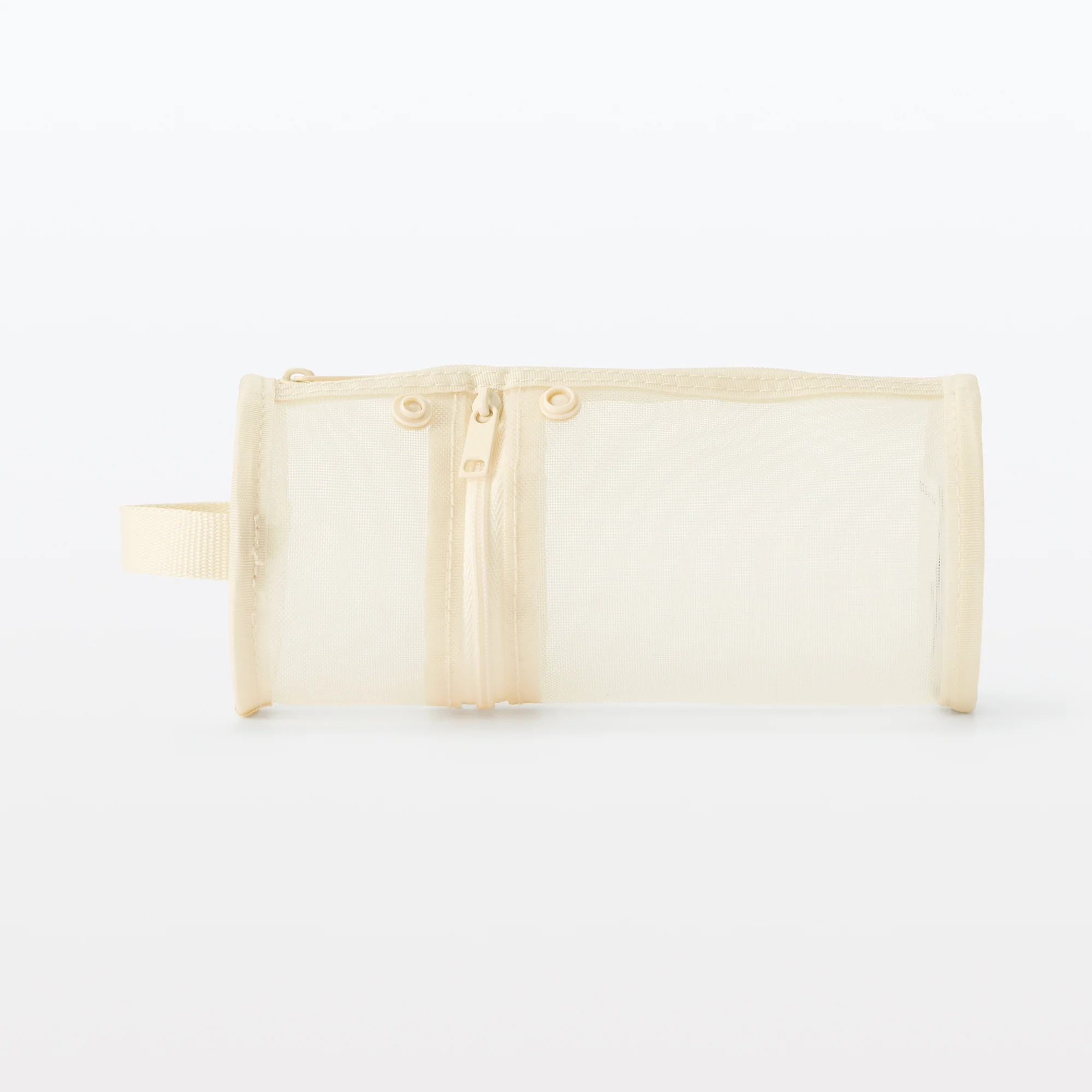 Nylon Mesh Vertical/Horizontal Pen Case Wide - Ivory - Image 3