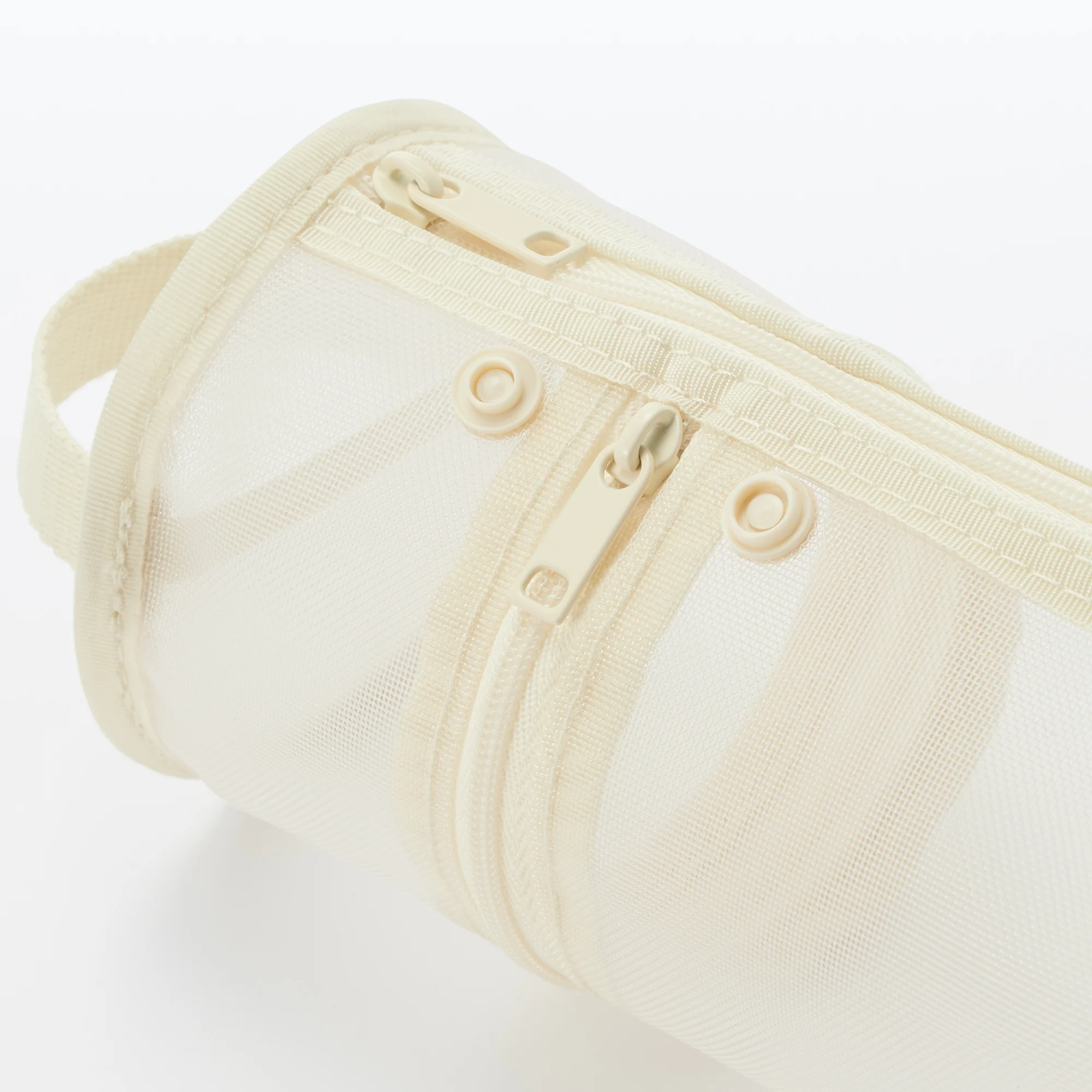 Nylon Mesh Vertical/Horizontal Pen Case Wide - Ivory - Image 5