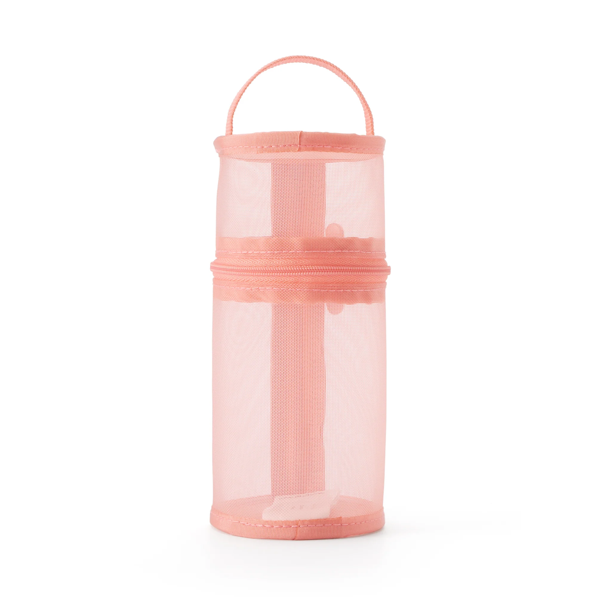 Nylon Mesh Vertical/Horizontal Pen Case Wide - Pink
