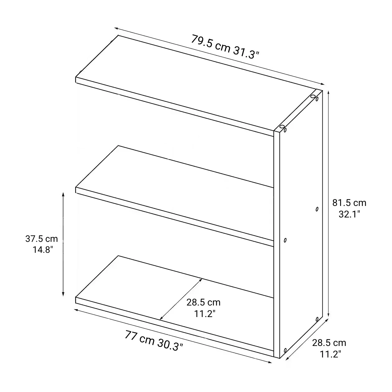 Additional Stacking Shelf - Oak - Wide Type - 2 Tiers - Image 5
