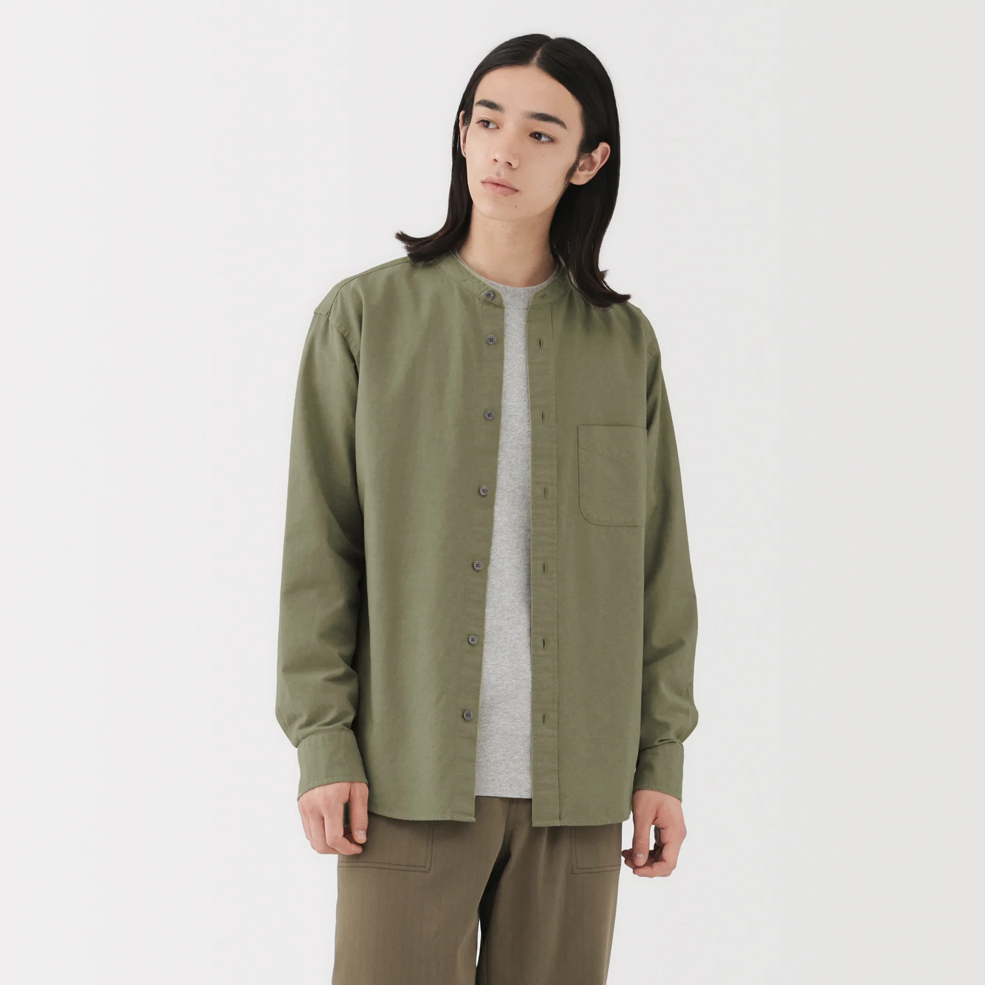 Oxford Stand Collar Shirt - Image 14
