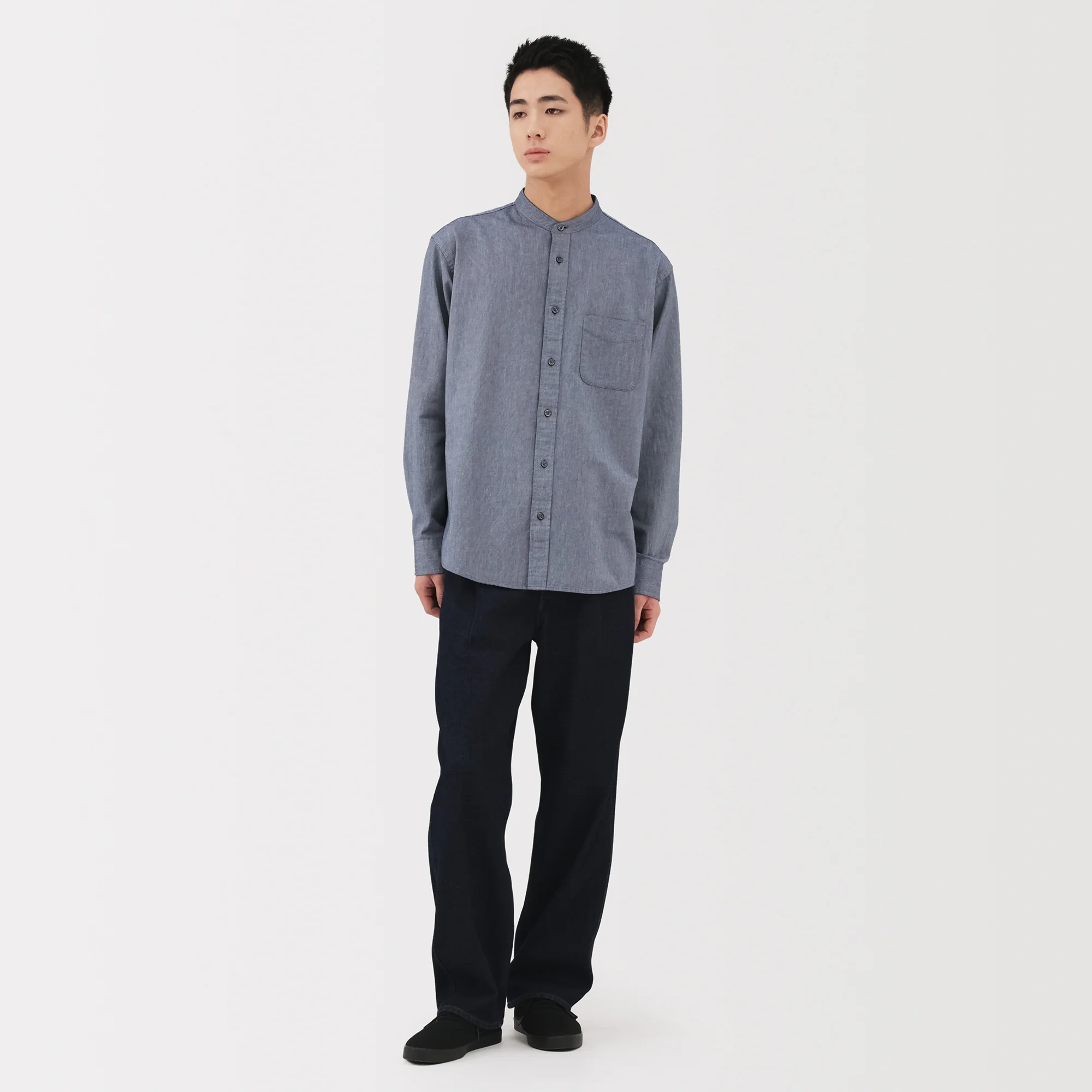 Oxford Stand Collar Shirt - Image 4